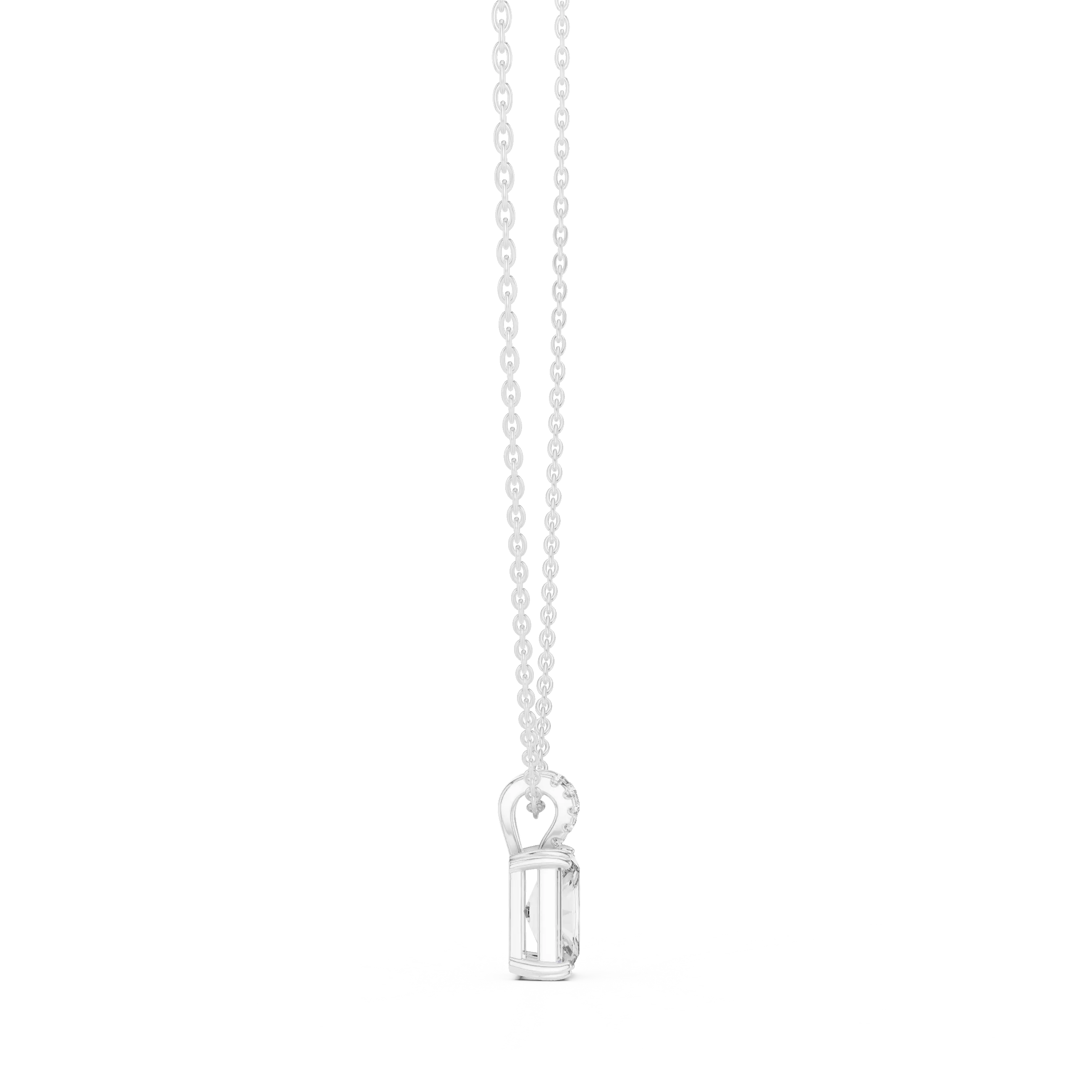 MJP49 - Radiant Emerald Solitaire Split-Bail Pendant