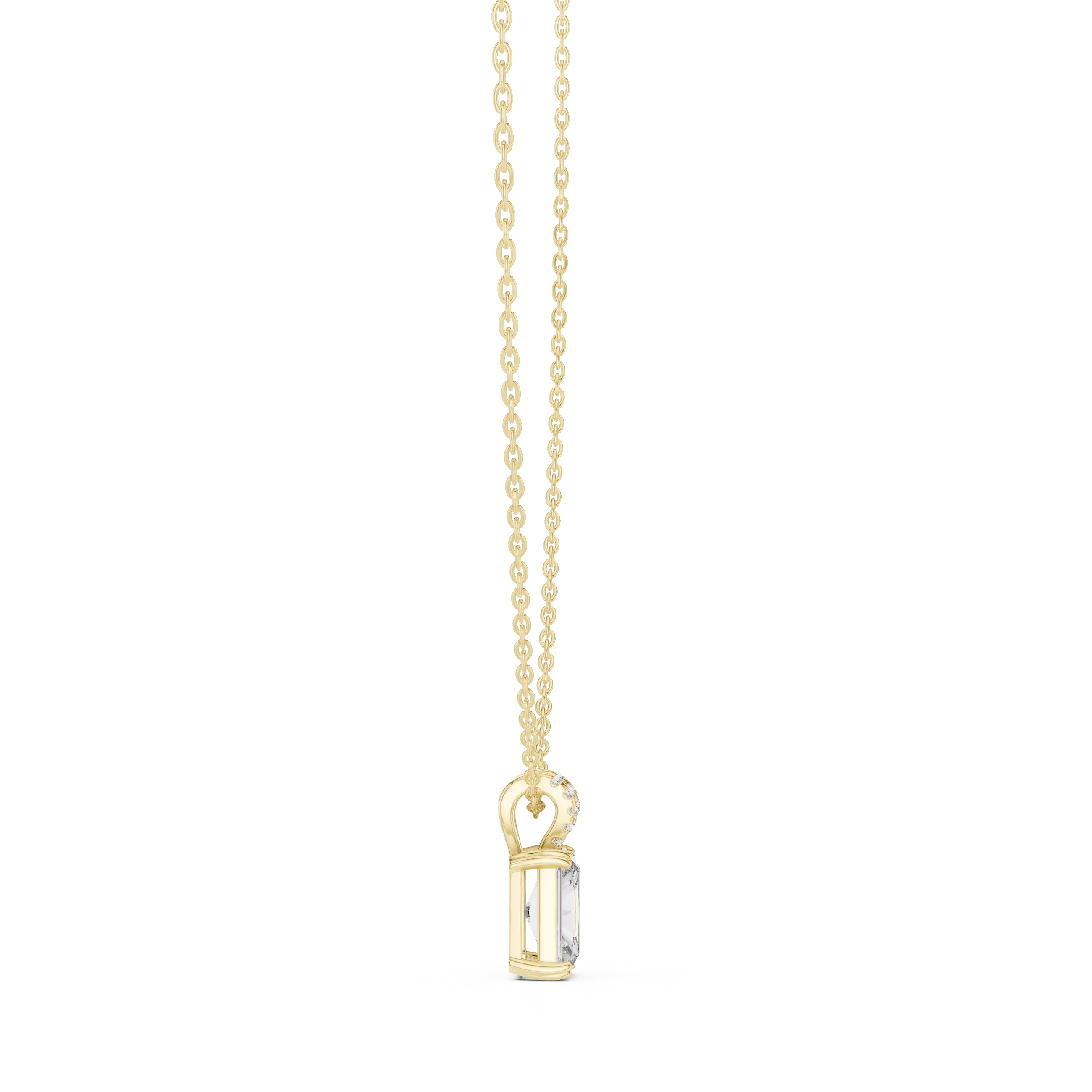 MJP49 - Radiant Emerald Solitaire Split-Bail Pendant