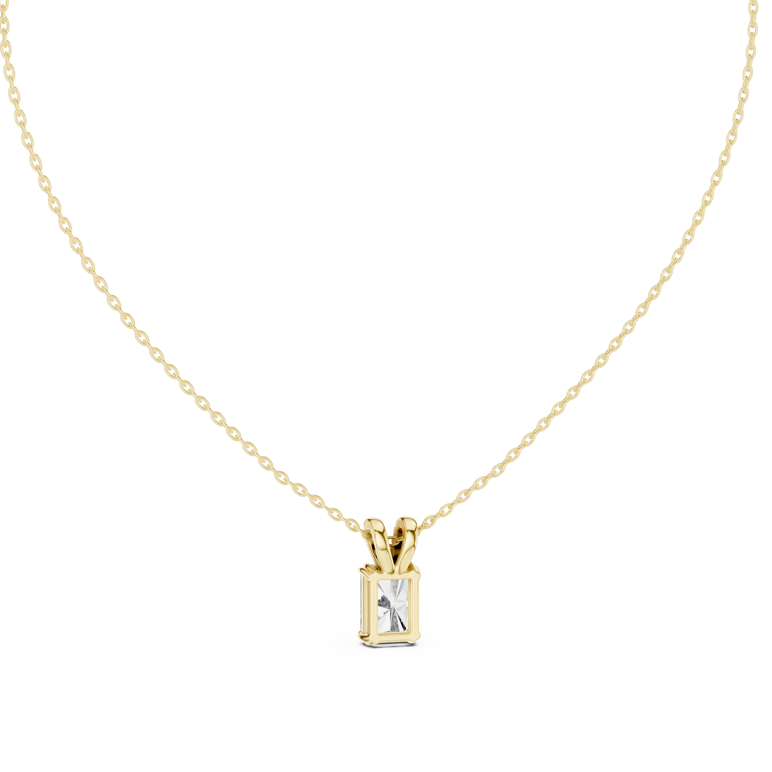 MJP49 - Radiant Emerald Solitaire Split-Bail Pendant