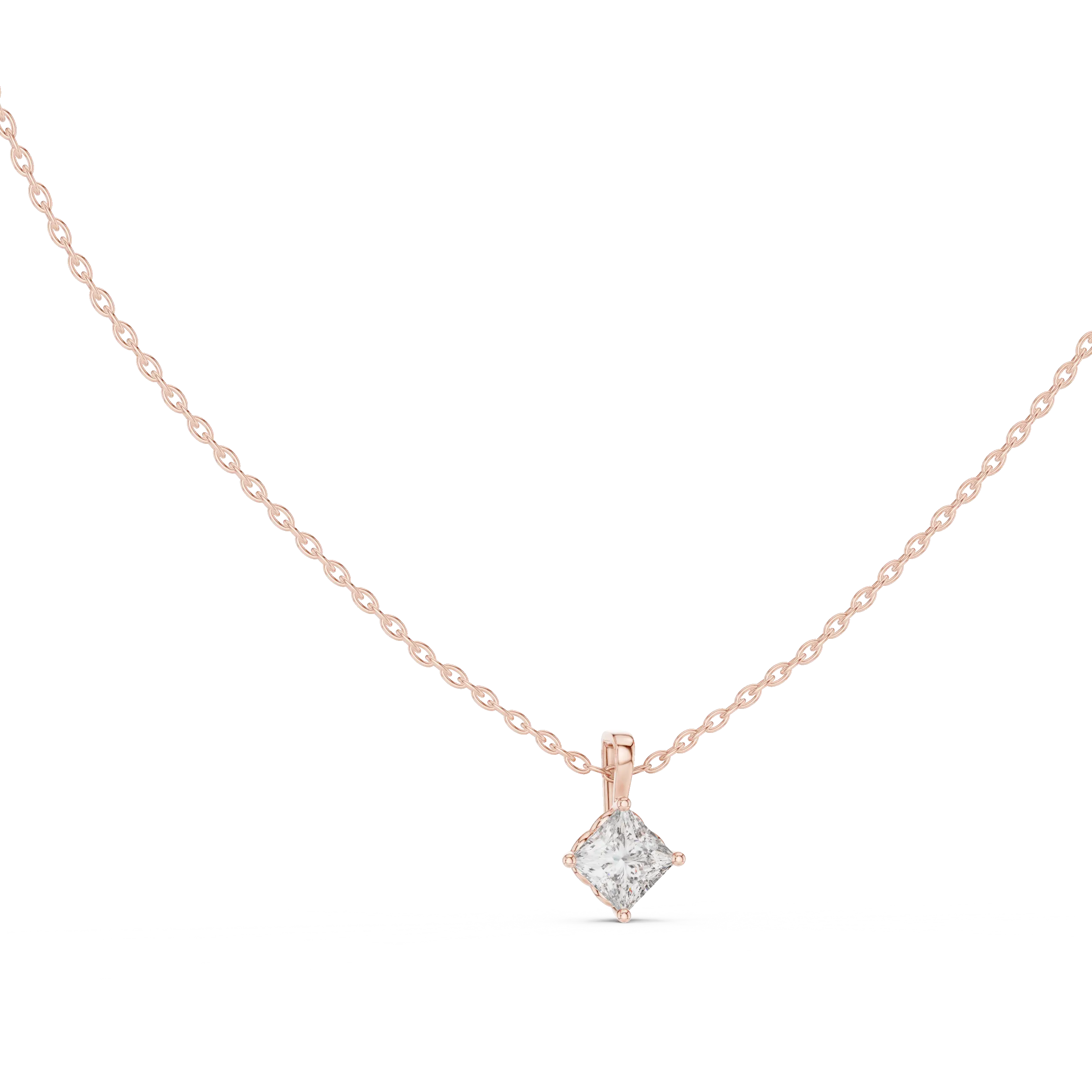 MJP33 - Kite-Set Cushion Solitaire Pendant