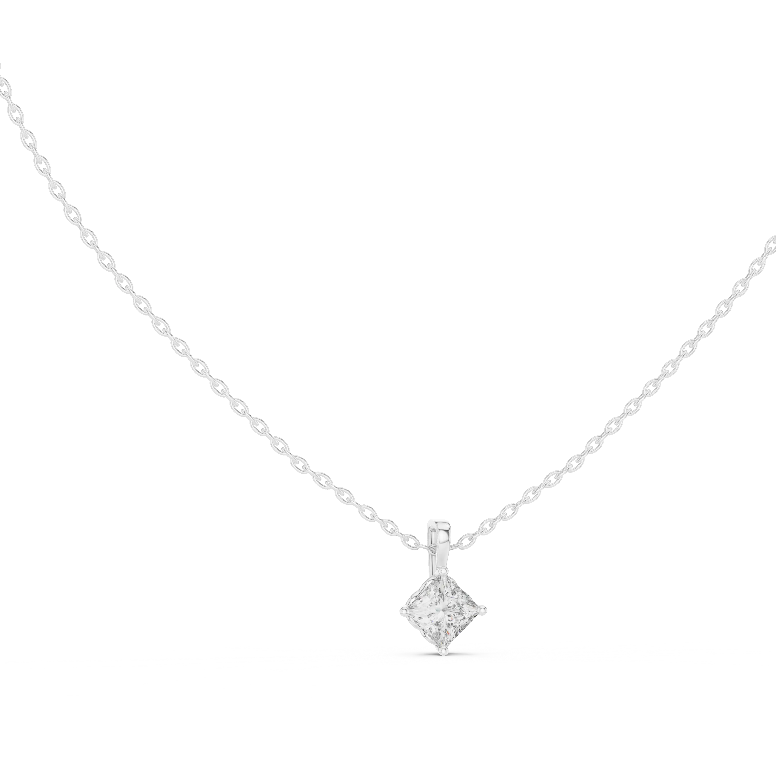 MJP33 - Kite-Set Cushion Solitaire Pendant