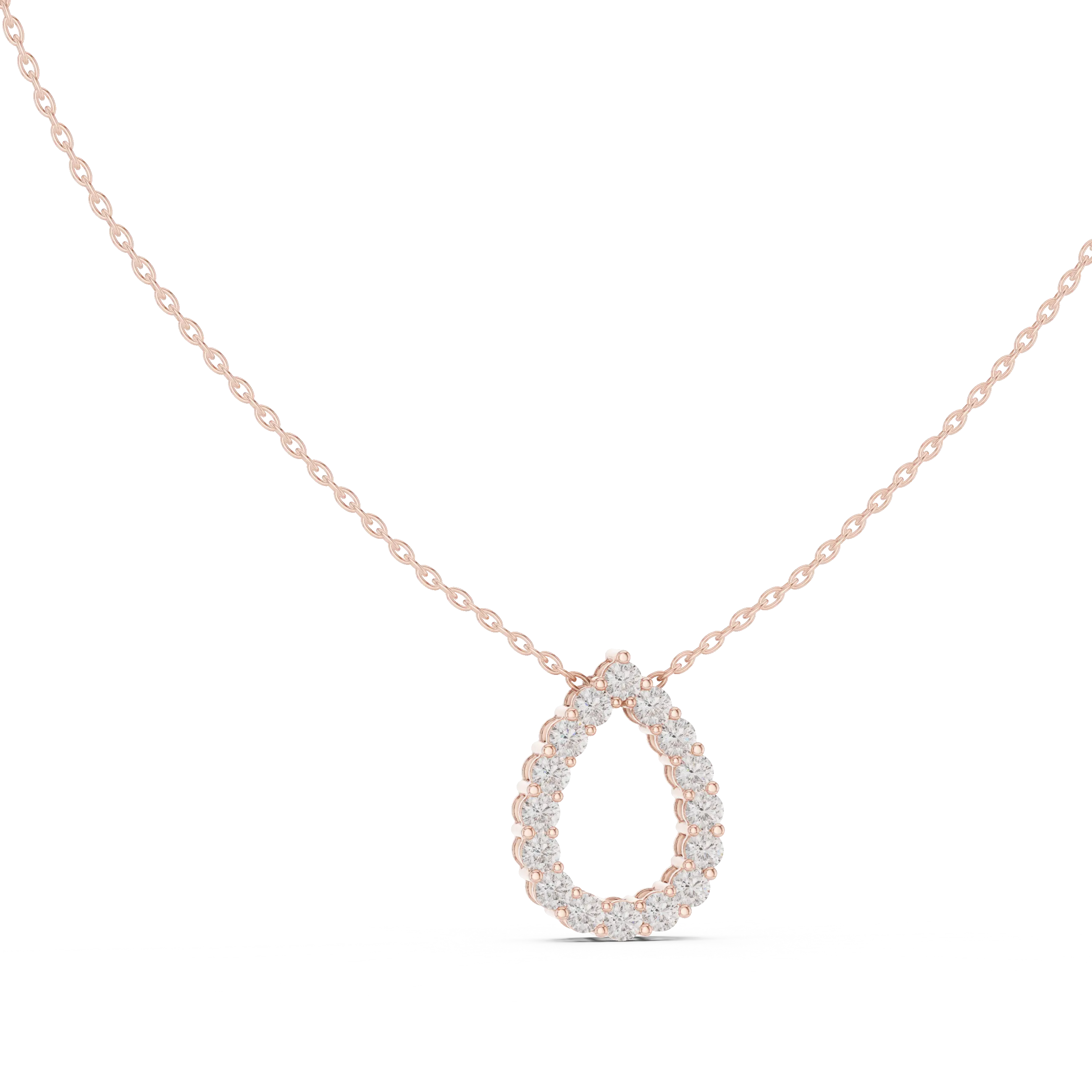 MJP34 - Open Pear Loop Diamond Pendant