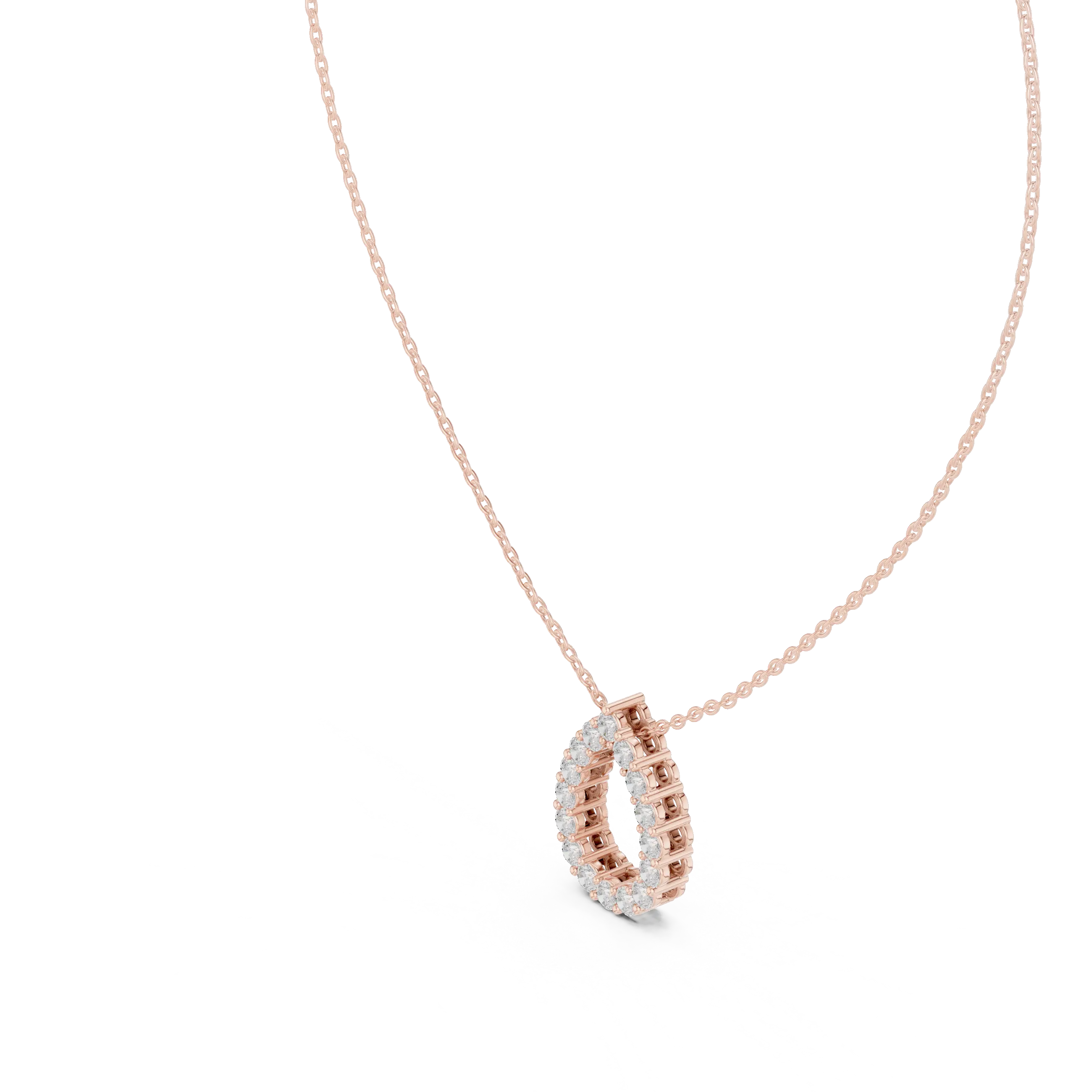 MJP34 - Open Pear Loop Diamond Pendant