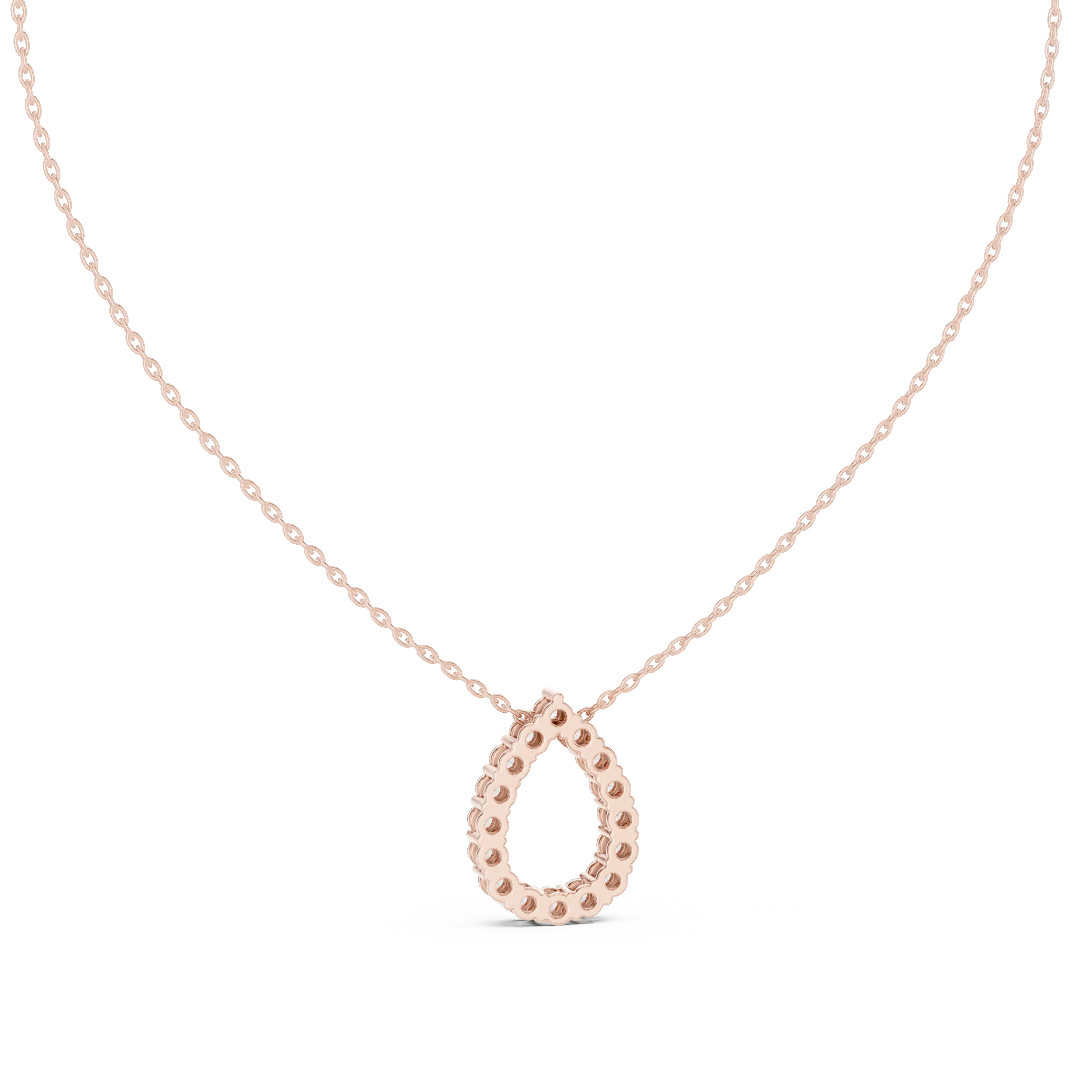 MJP34 - Open Pear Loop Diamond Pendant