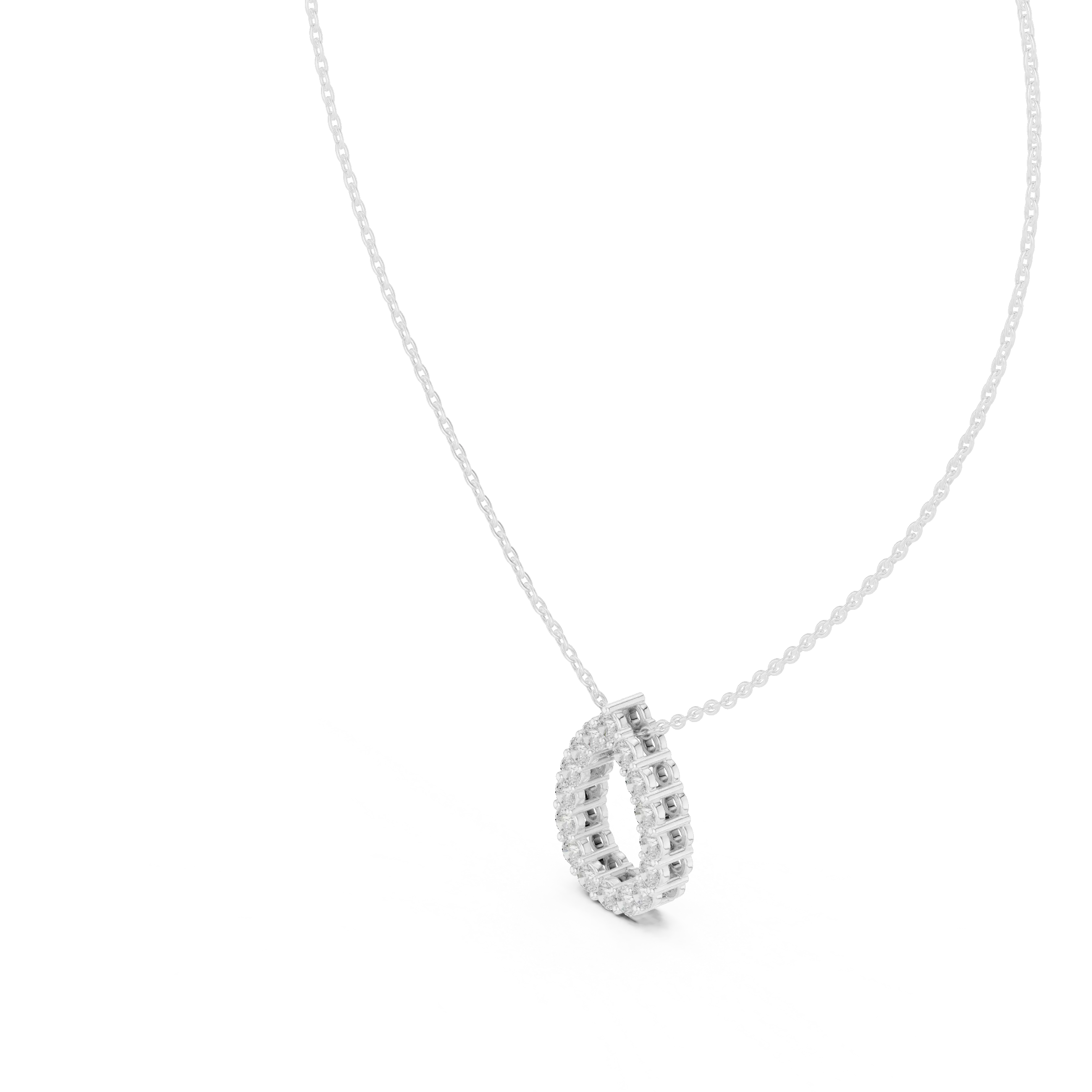 MJP34 - Open Pear Loop Diamond Pendant