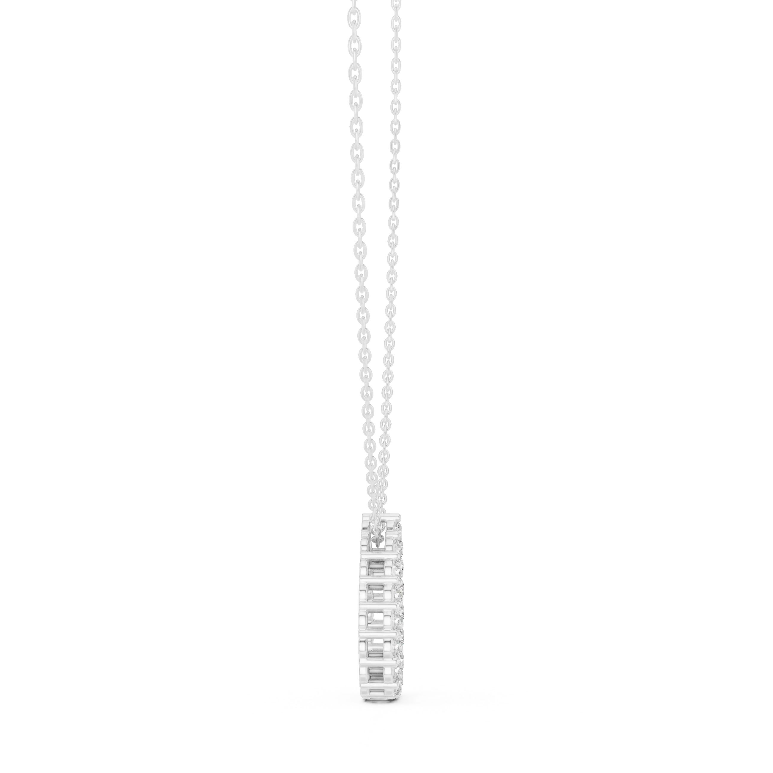 MJP34 - Open Pear Loop Diamond Pendant