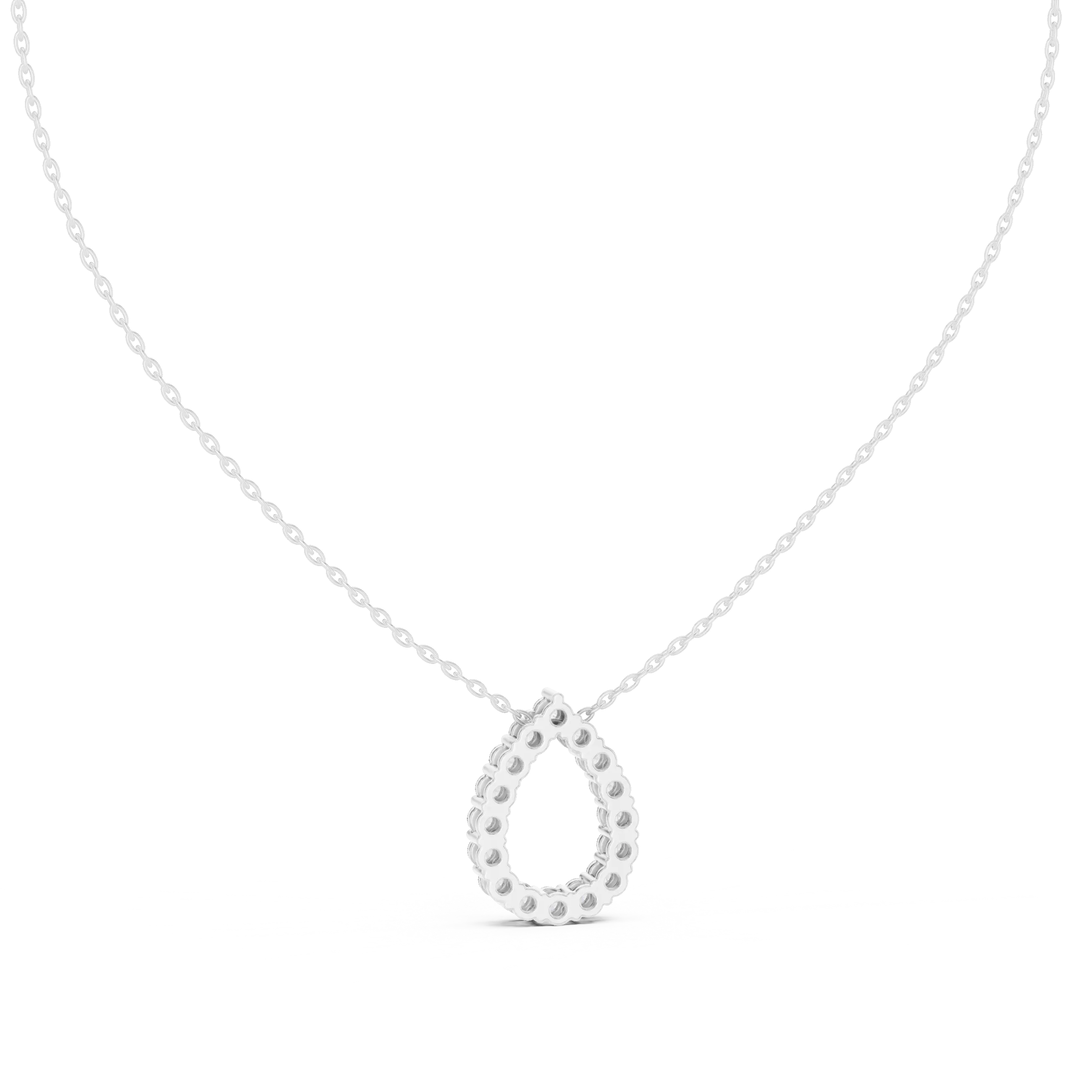 MJP34 - Open Pear Loop Diamond Pendant