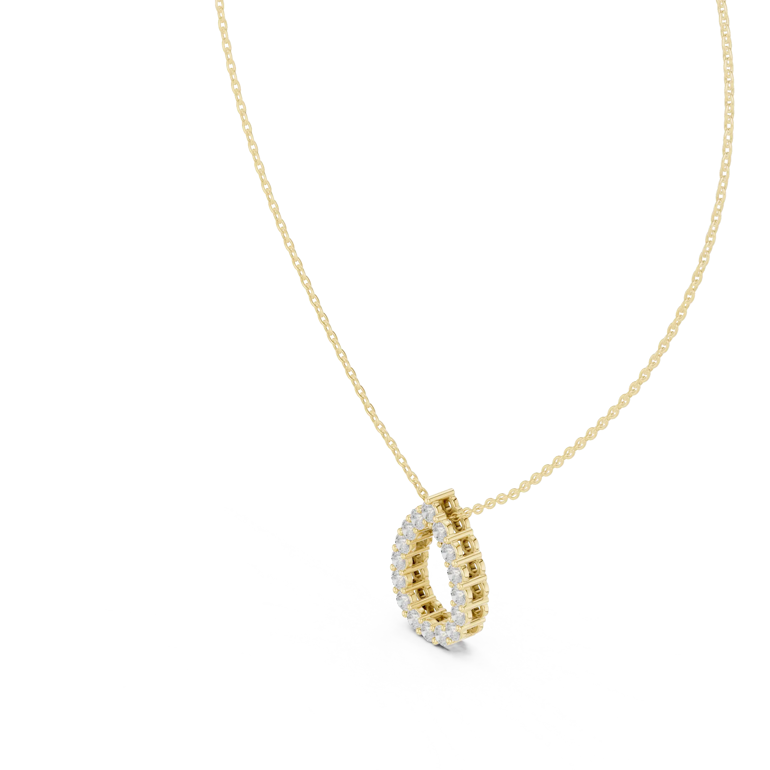 MJP34 - Open Pear Loop Diamond Pendant