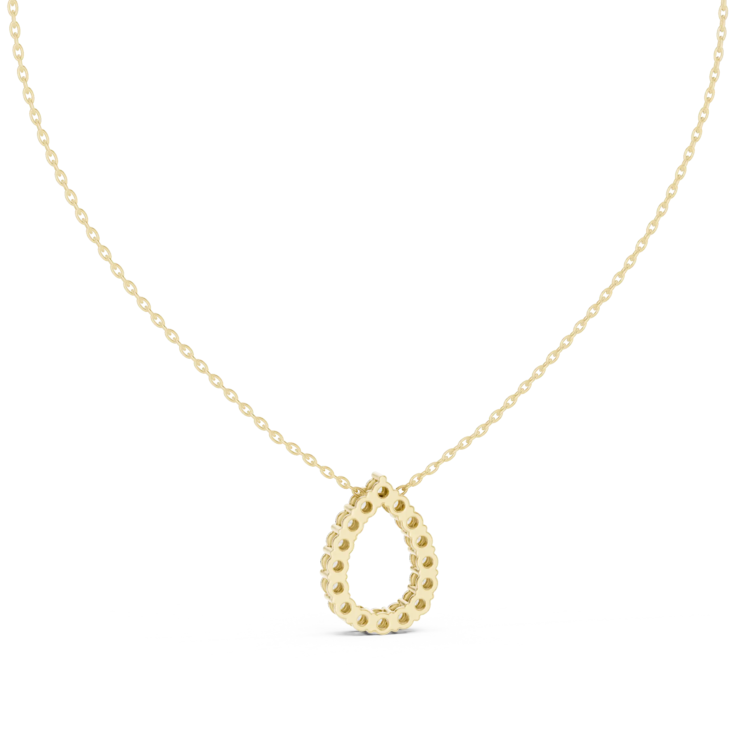 MJP34 - Open Pear Loop Diamond Pendant