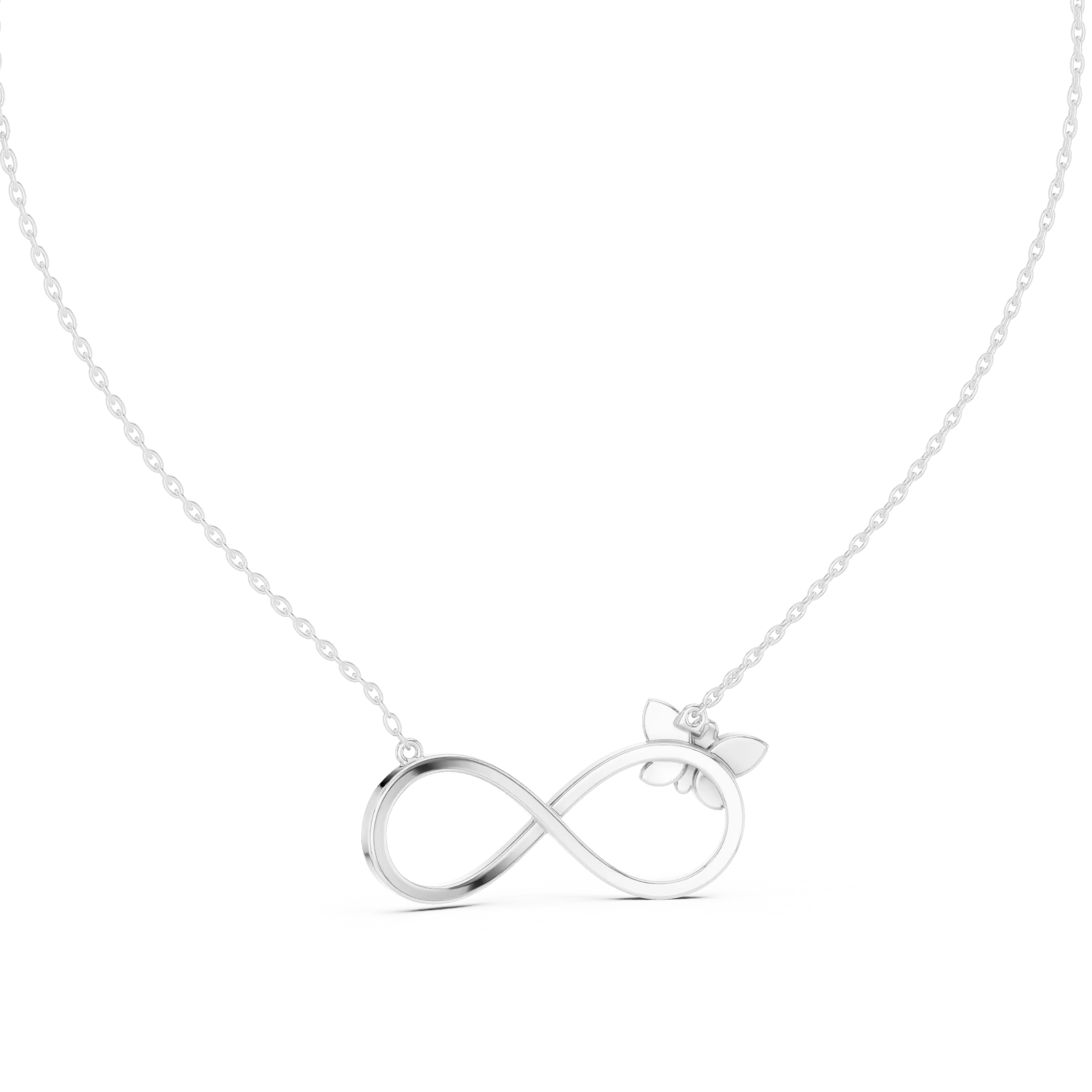 MJP53 - Fluttering Butterfly Infinity Loop Pendant