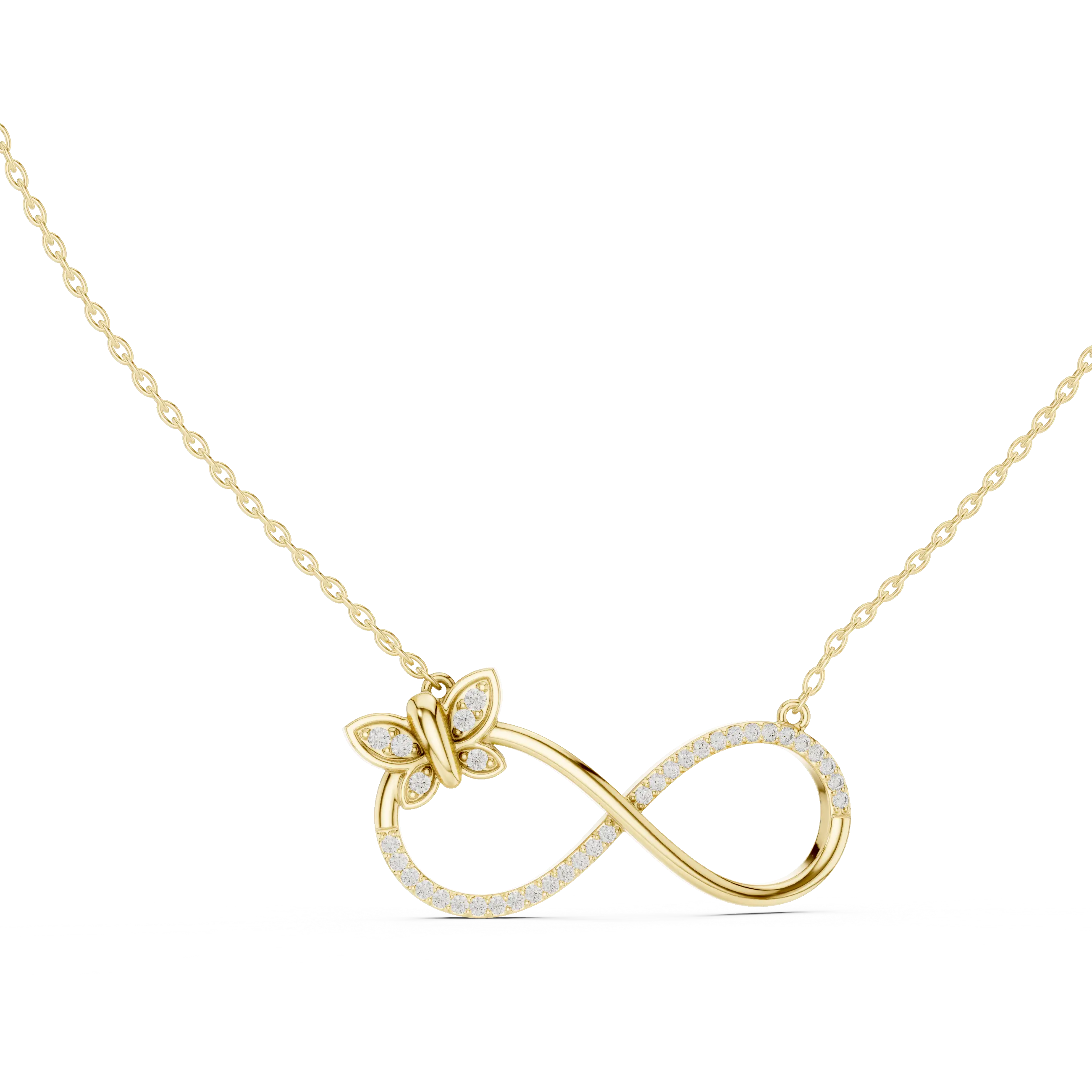 MJP53 - Fluttering Butterfly Infinity Loop Pendant