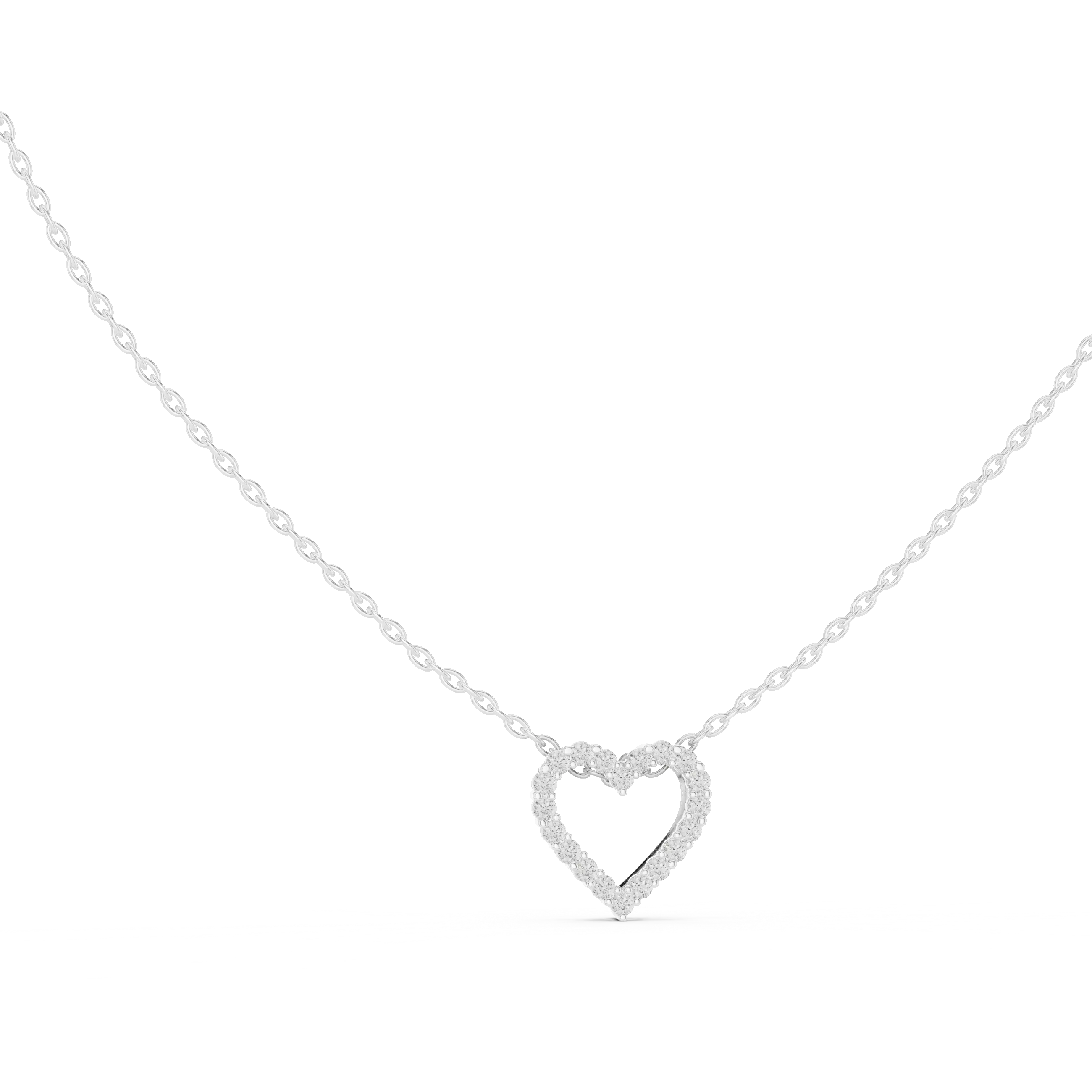 MJP36 - Radiant Open Heart Pavé Pendant