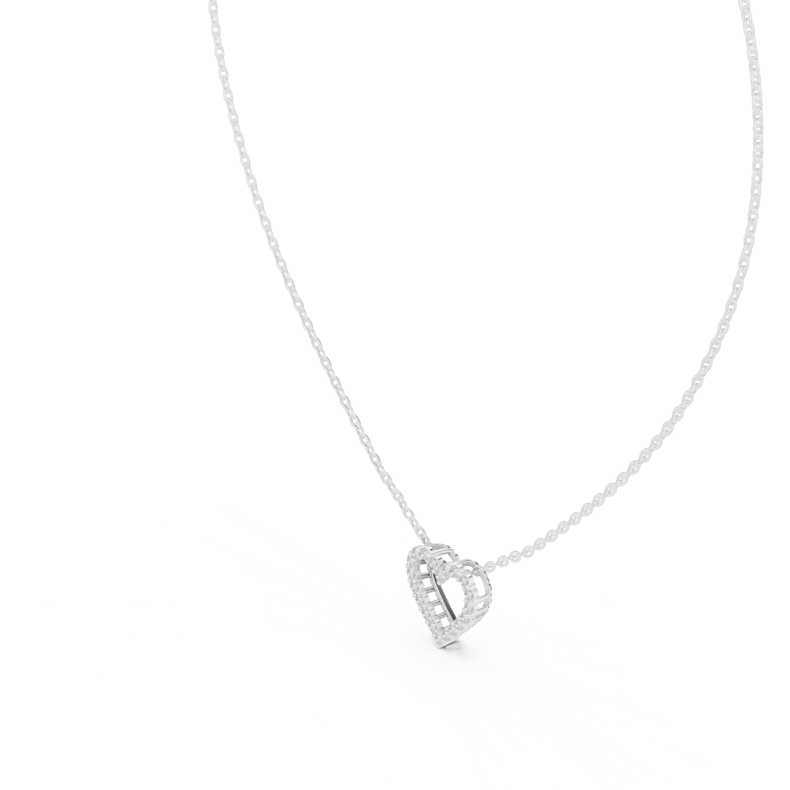 MJP36 - Radiant Open Heart Pavé Pendant