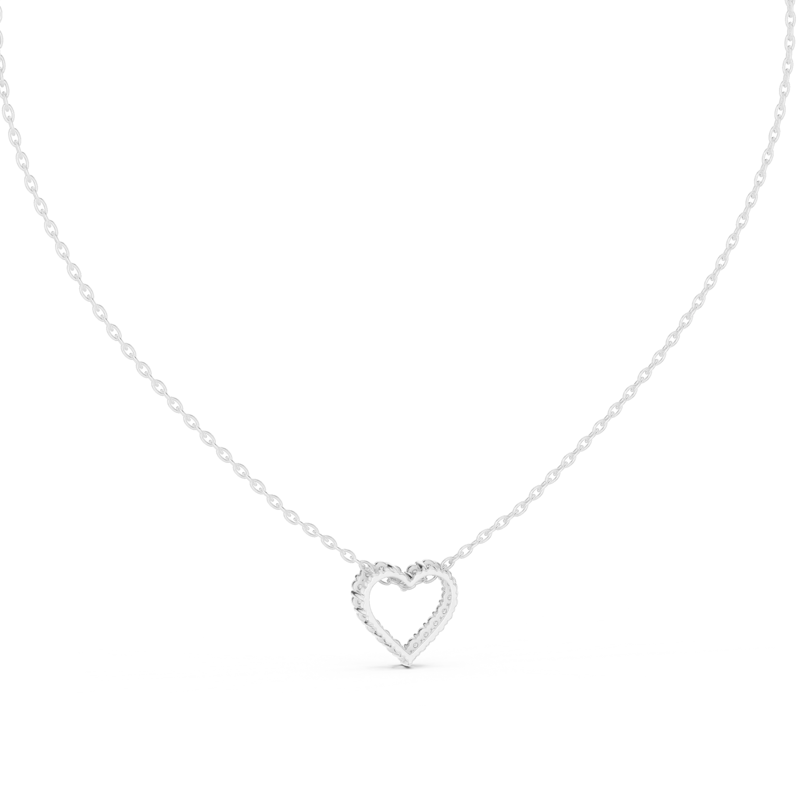 MJP36 - Radiant Open Heart Pavé Pendant