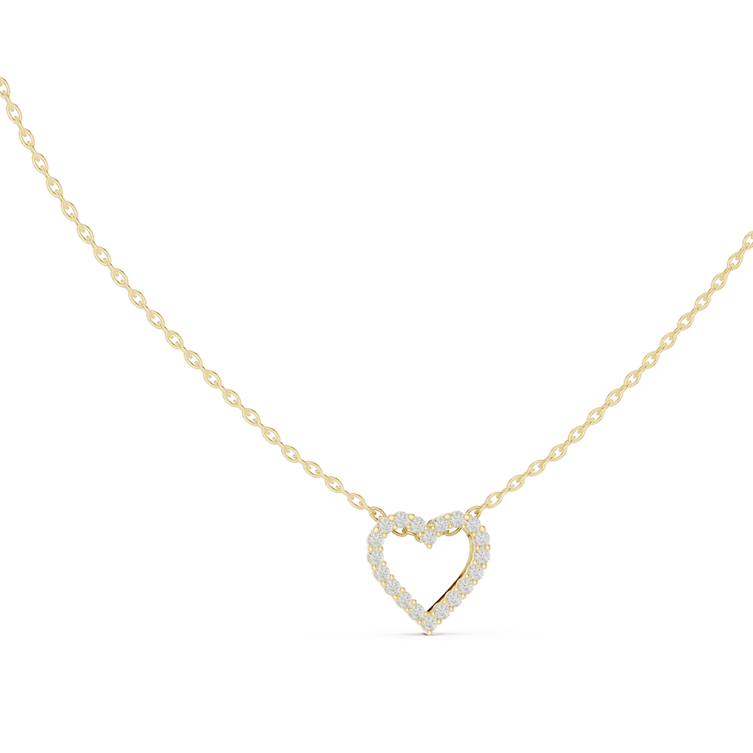 MJP36 - Radiant Open Heart Pavé Pendant