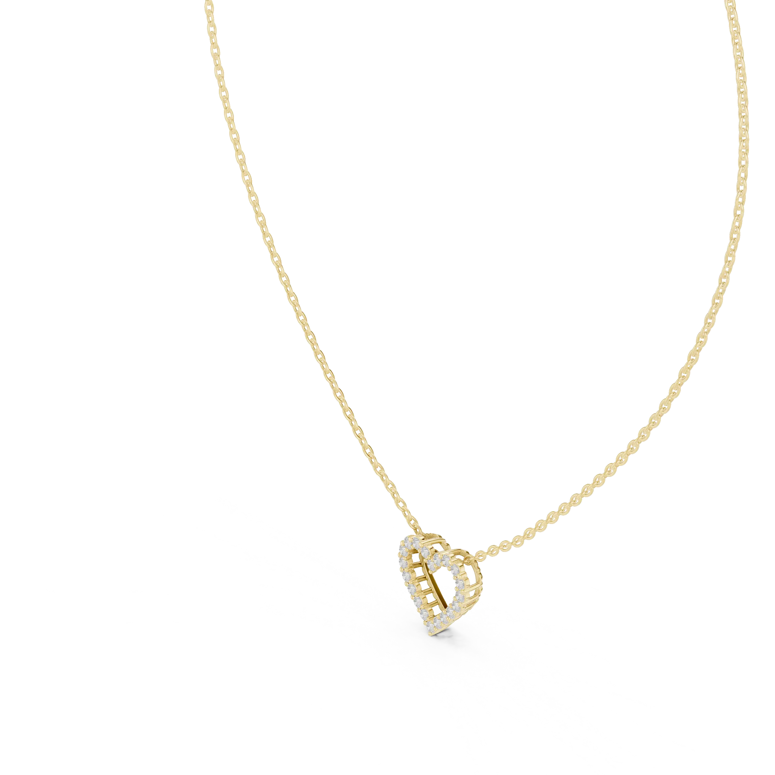 MJP36 - Radiant Open Heart Pavé Pendant