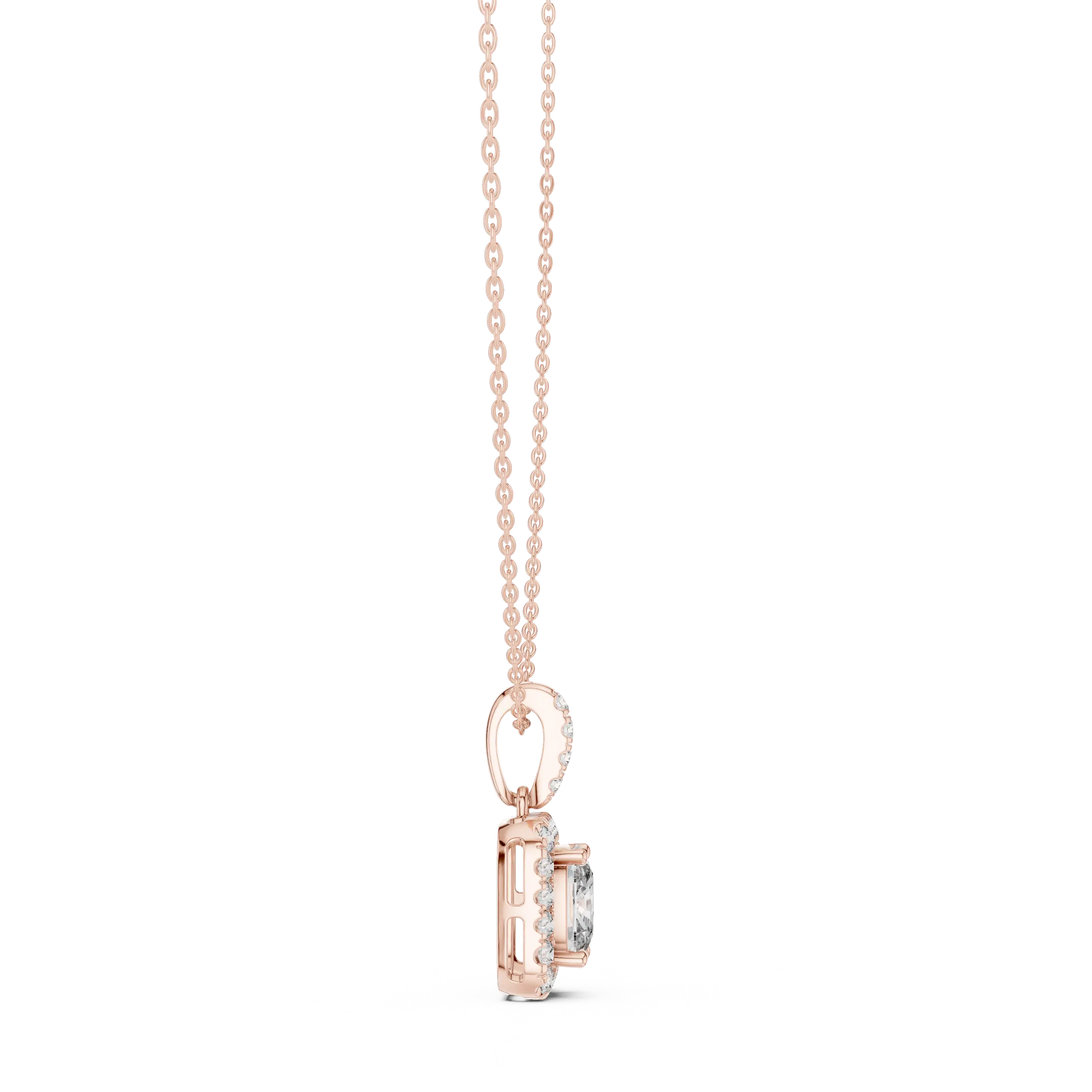 MJP37 - Cushion Halo Pavé Frame Pendant