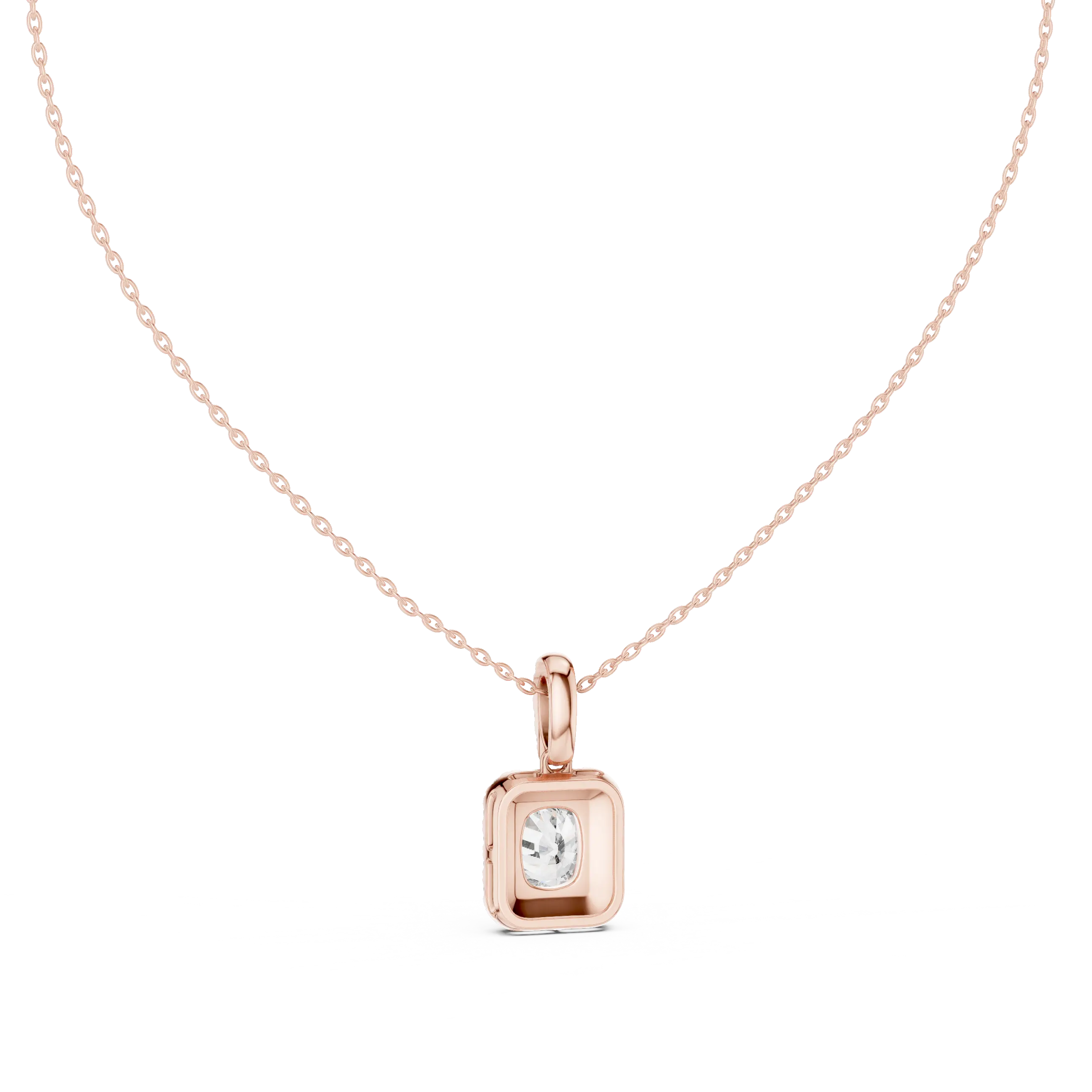 MJP37 - Cushion Halo Pavé Frame Pendant