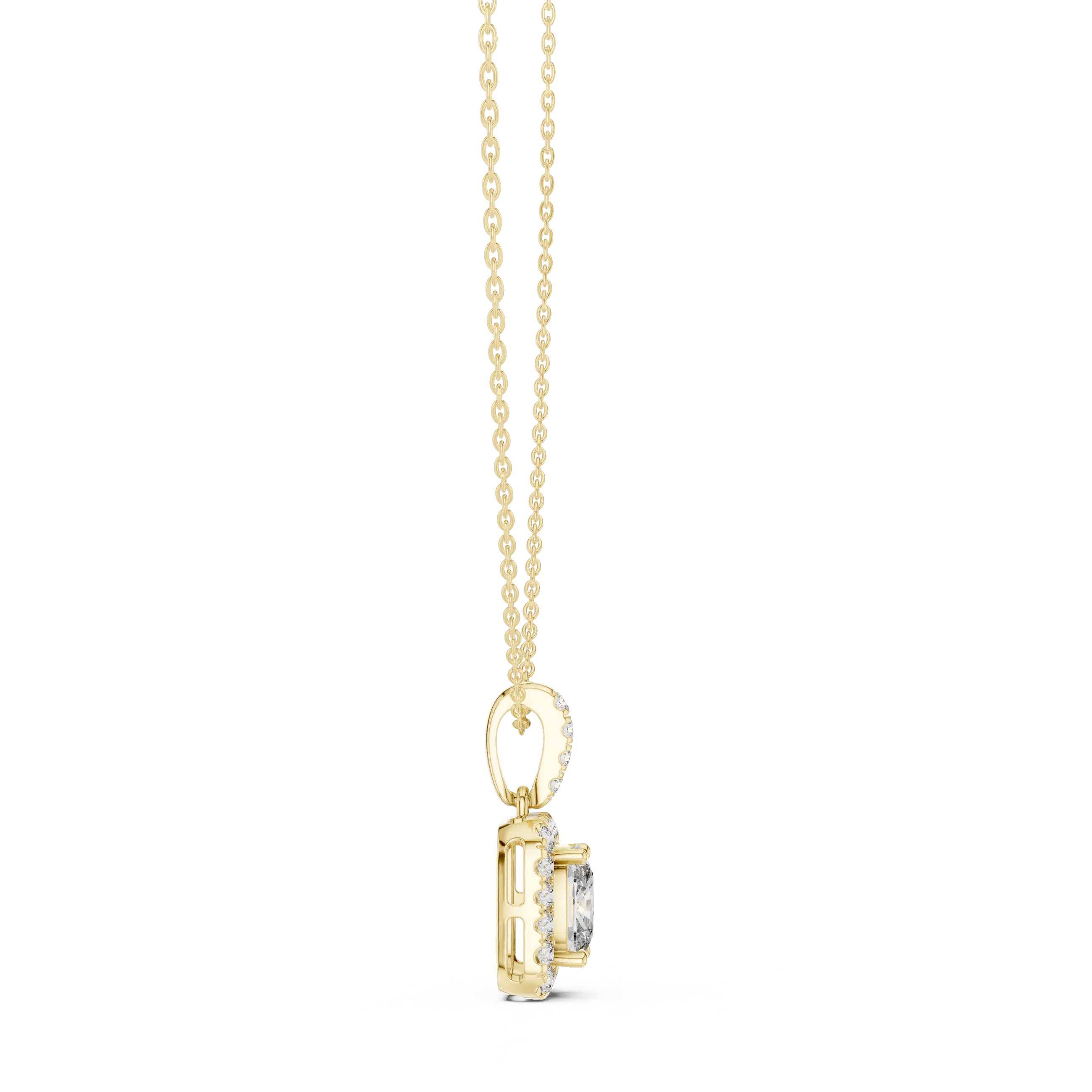 MJP37 - Cushion Halo Pavé Frame Pendant