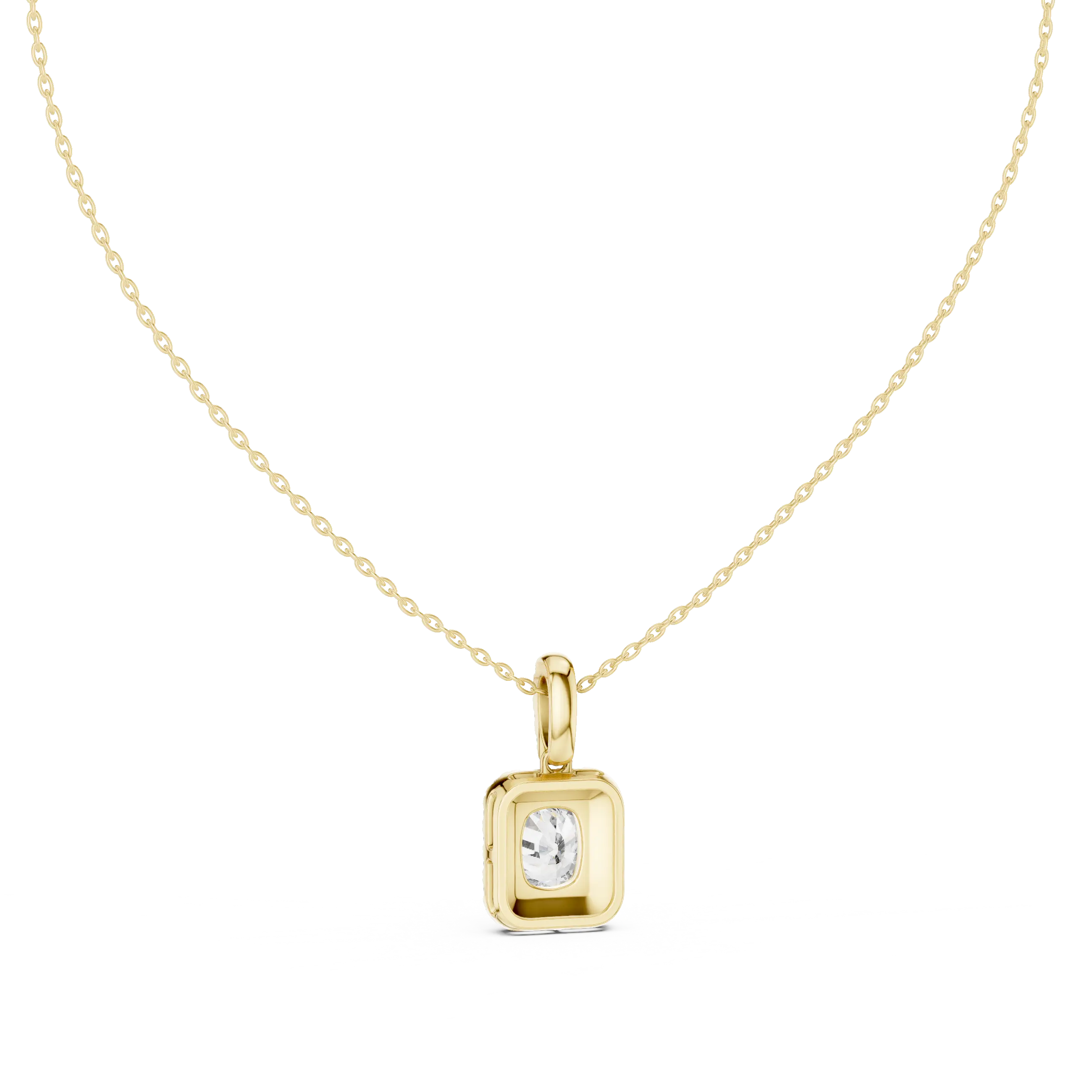 MJP37 - Cushion Halo Pavé Frame Pendant