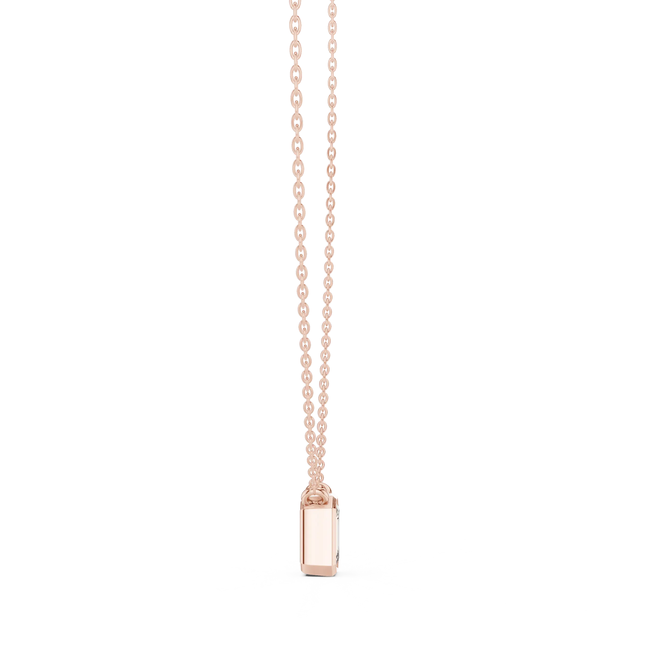 MJP38 - Bezel Solitaire Emerald-Cut Pendant