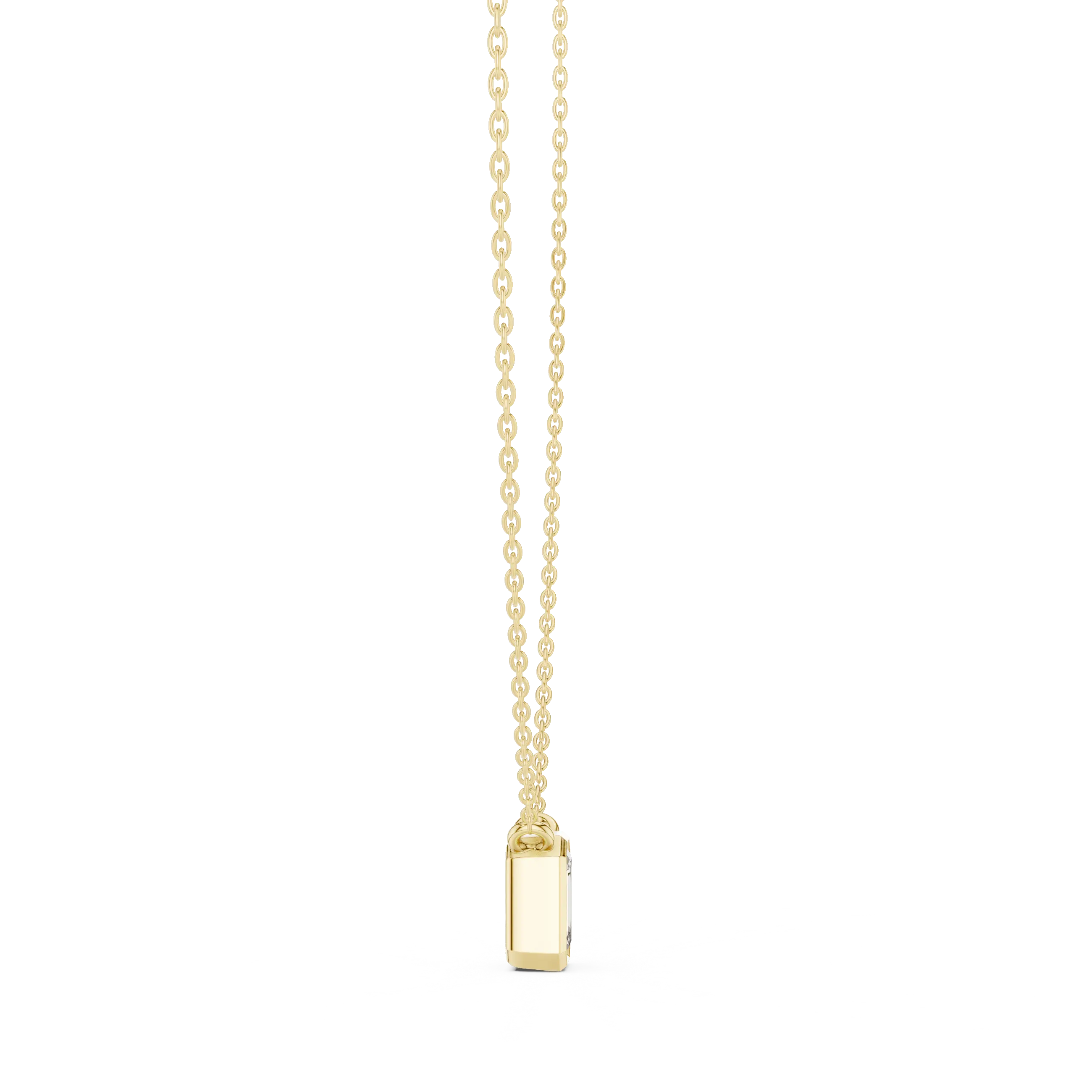 MJP38 - Bezel Solitaire Emerald-Cut Pendant