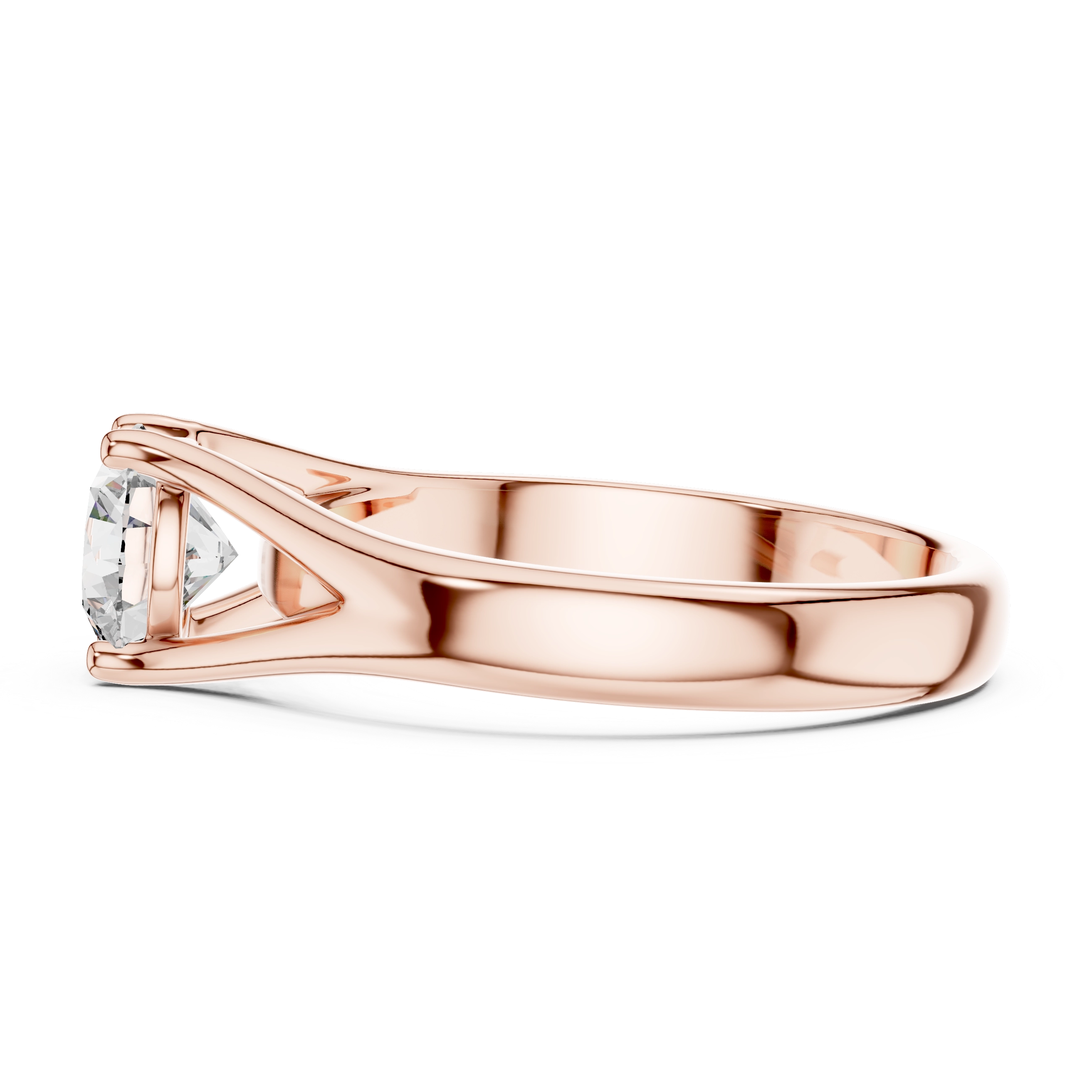 MJR003-Modern Round Solitaire Ring with Split Band