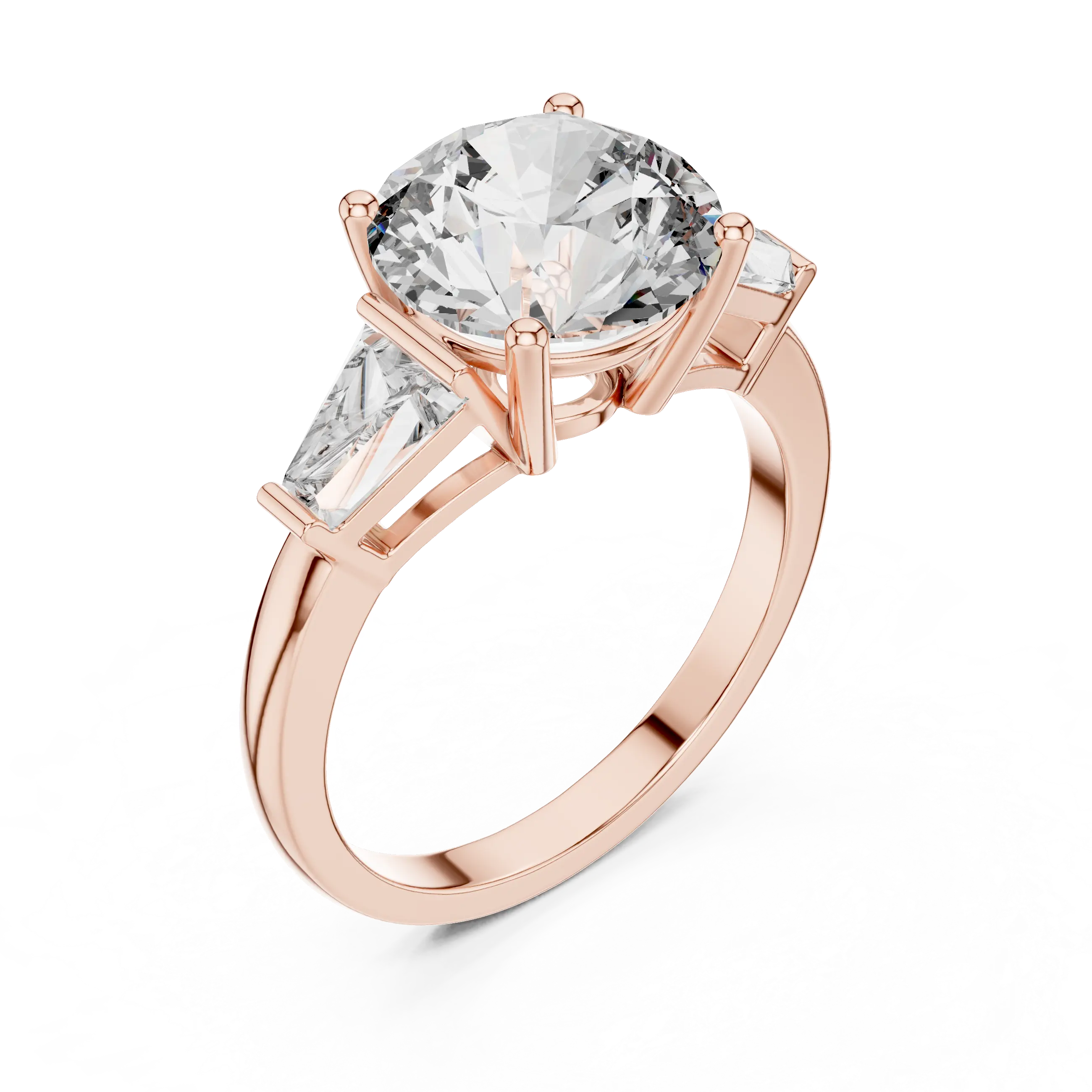MJR011 - Round Brilliant Three Stone Engagement Ring