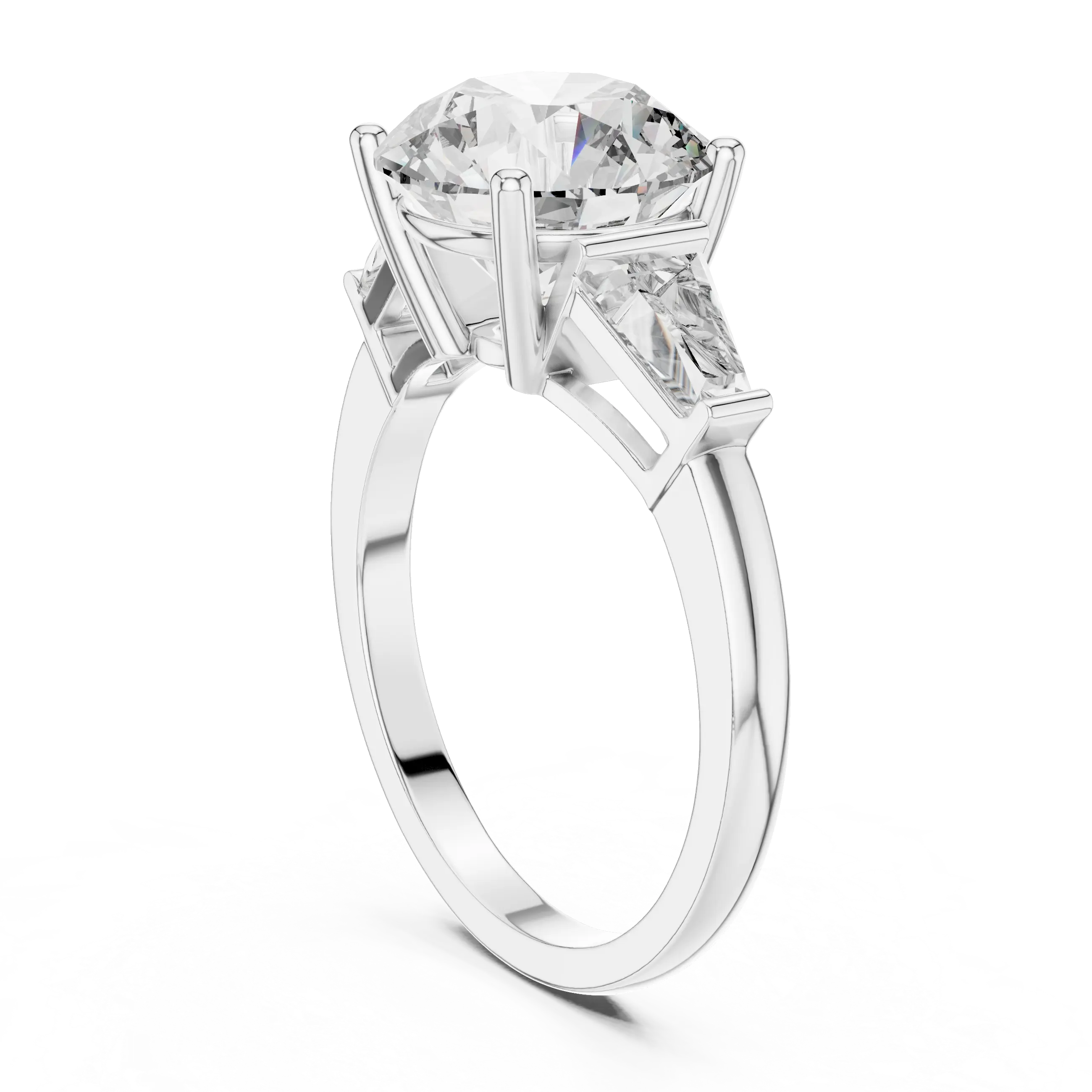 MJR011 - Round Brilliant Three Stone Engagement Ring