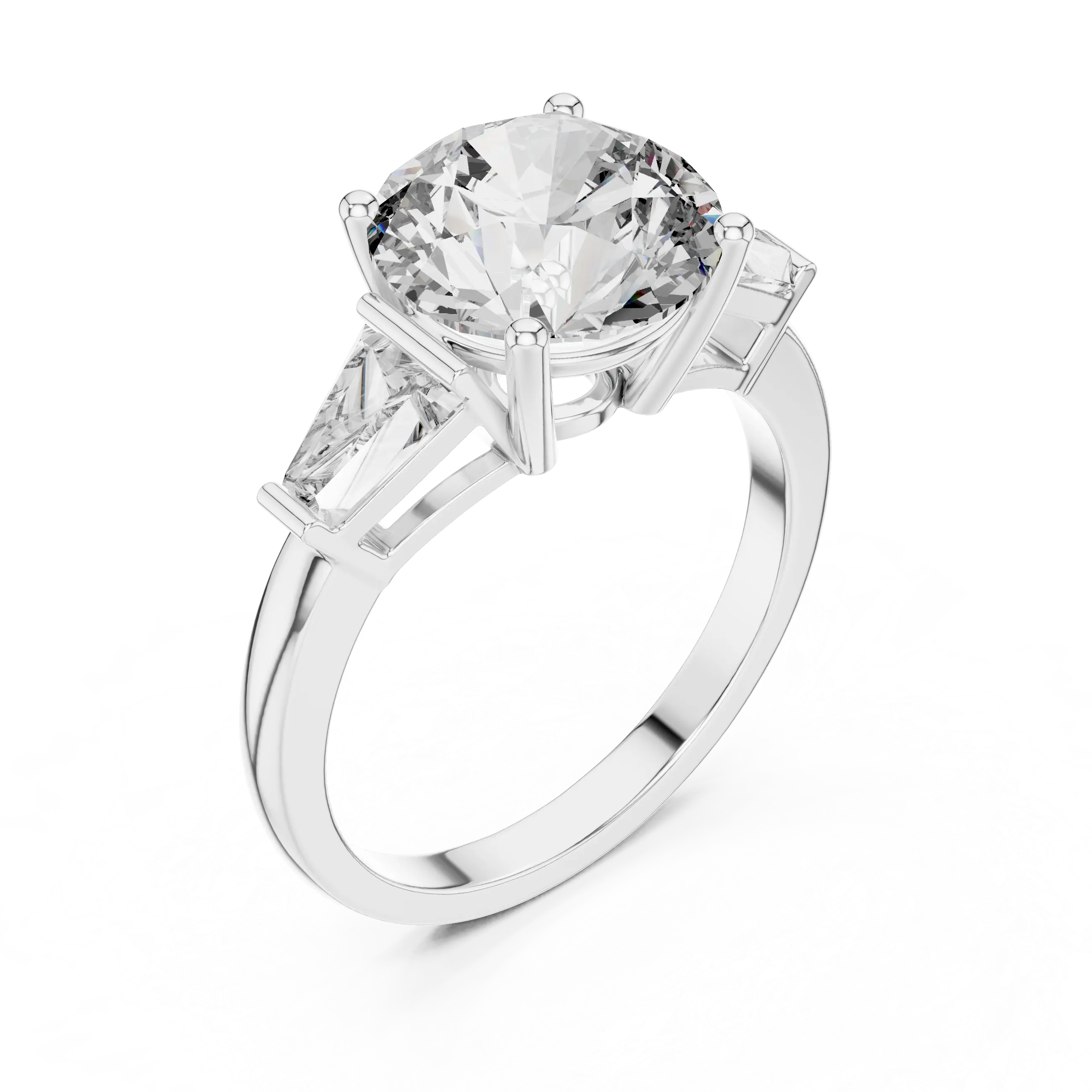 MJR011 - Round Brilliant Three Stone Engagement Ring