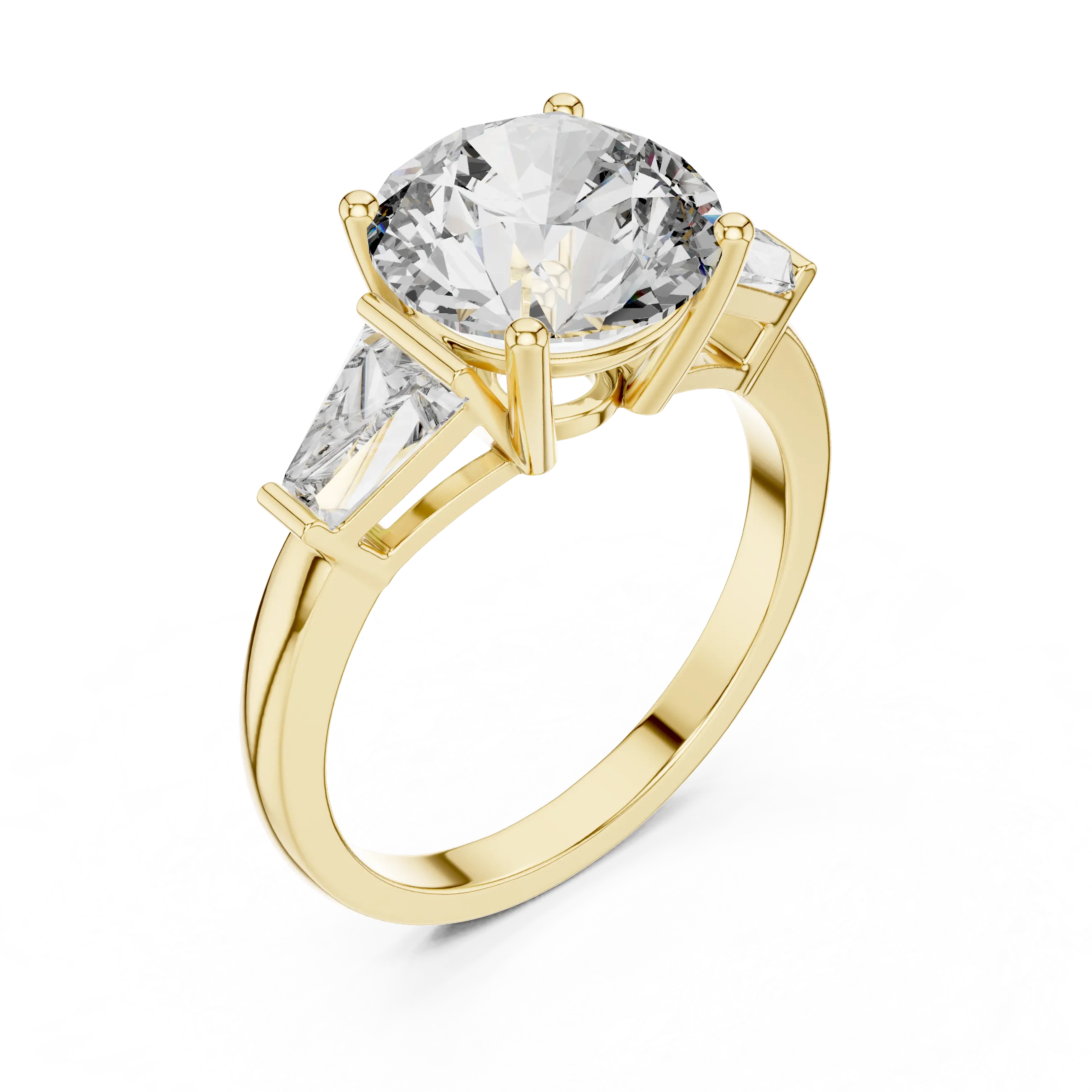 MJR011 - Round Brilliant Three Stone Engagement Ring