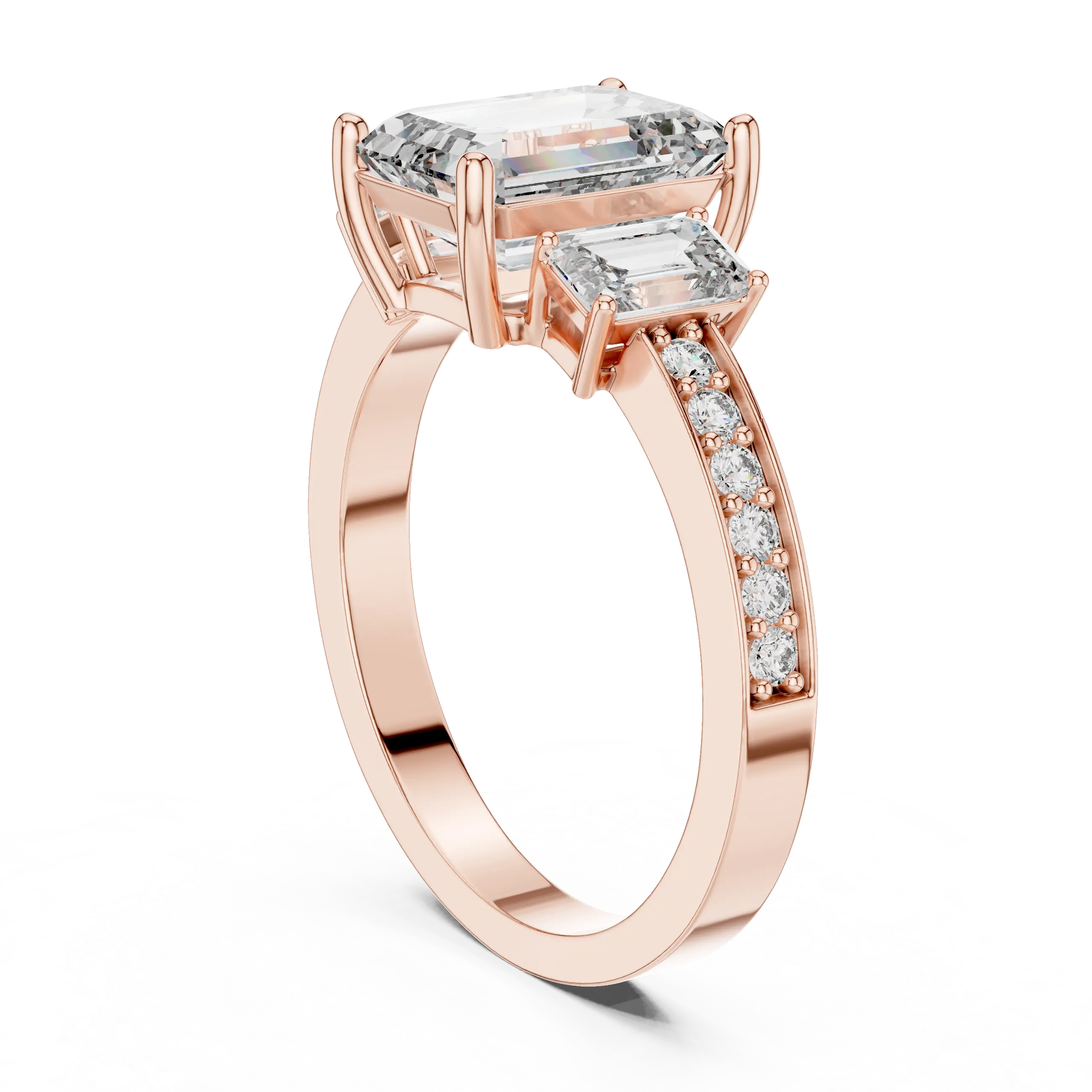 MJR014 - Art Deco Pavé Band Trio Statement Ring