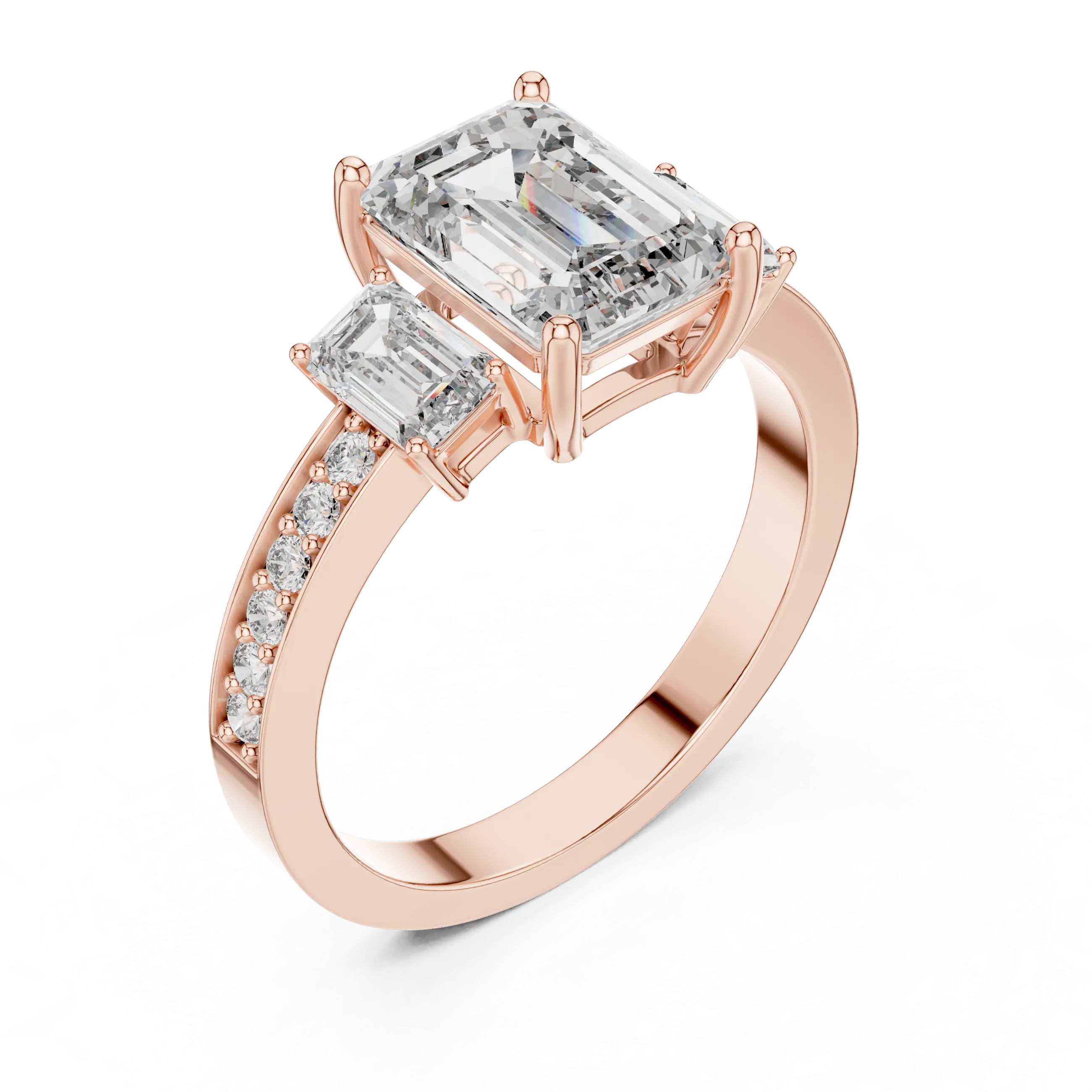 MJR014 - Art Deco Pavé Band Trio Statement Ring