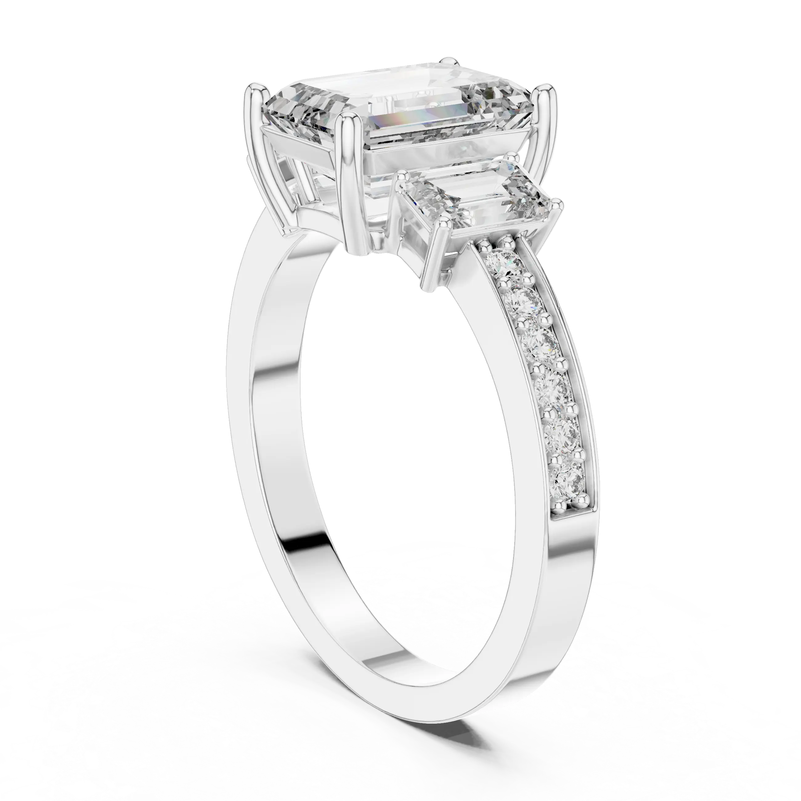 MJR014 - Art Deco Pavé Band Trio Statement Ring