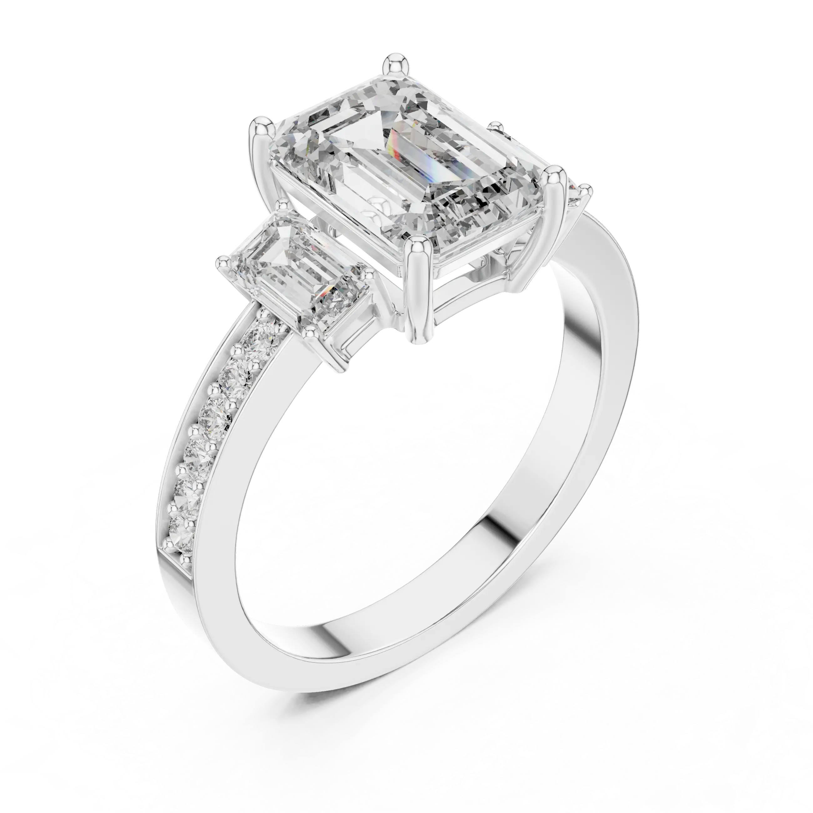 MJR014 - Art Deco Pavé Band Trio Statement Ring