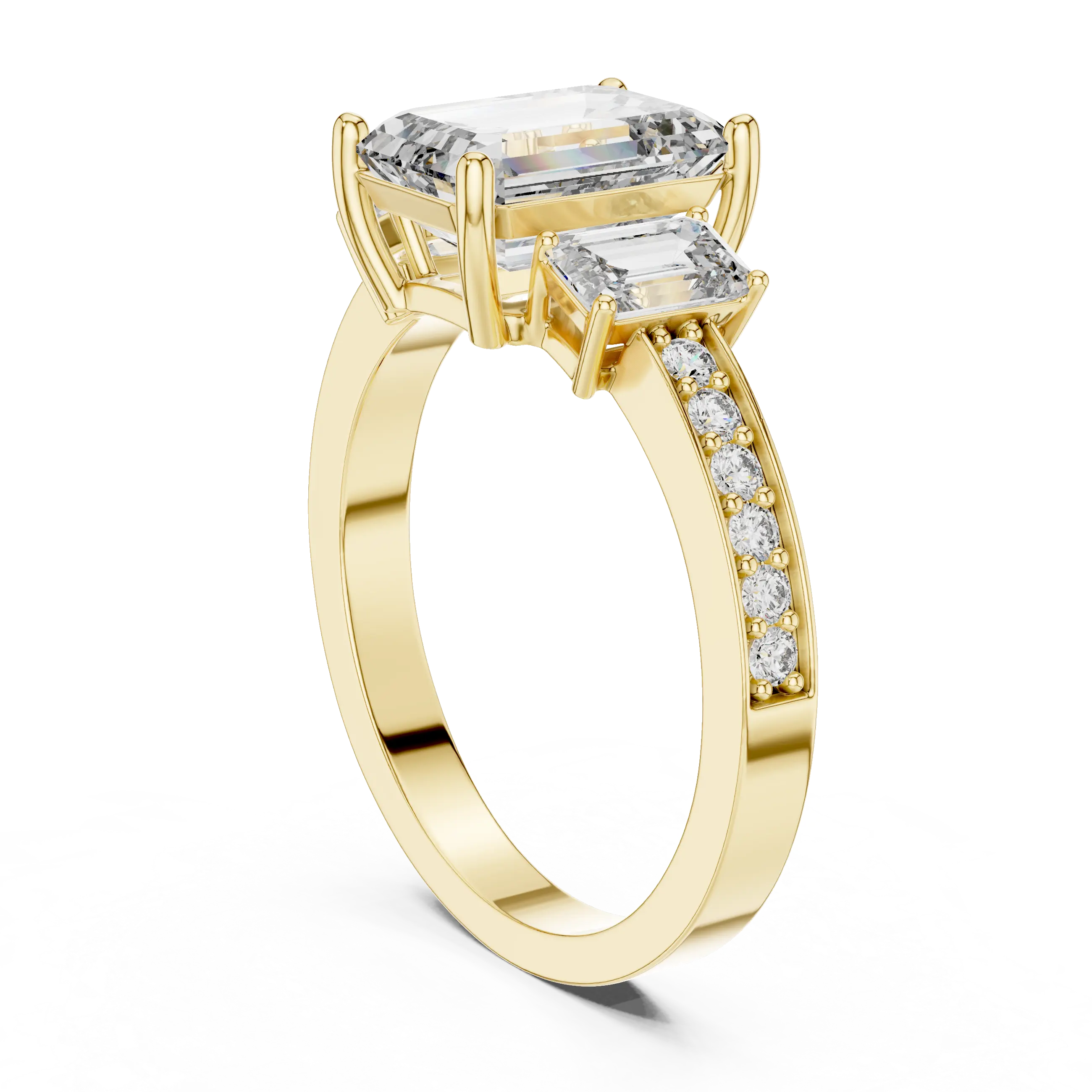 MJR014 - Art Deco Pavé Band Trio Statement Ring