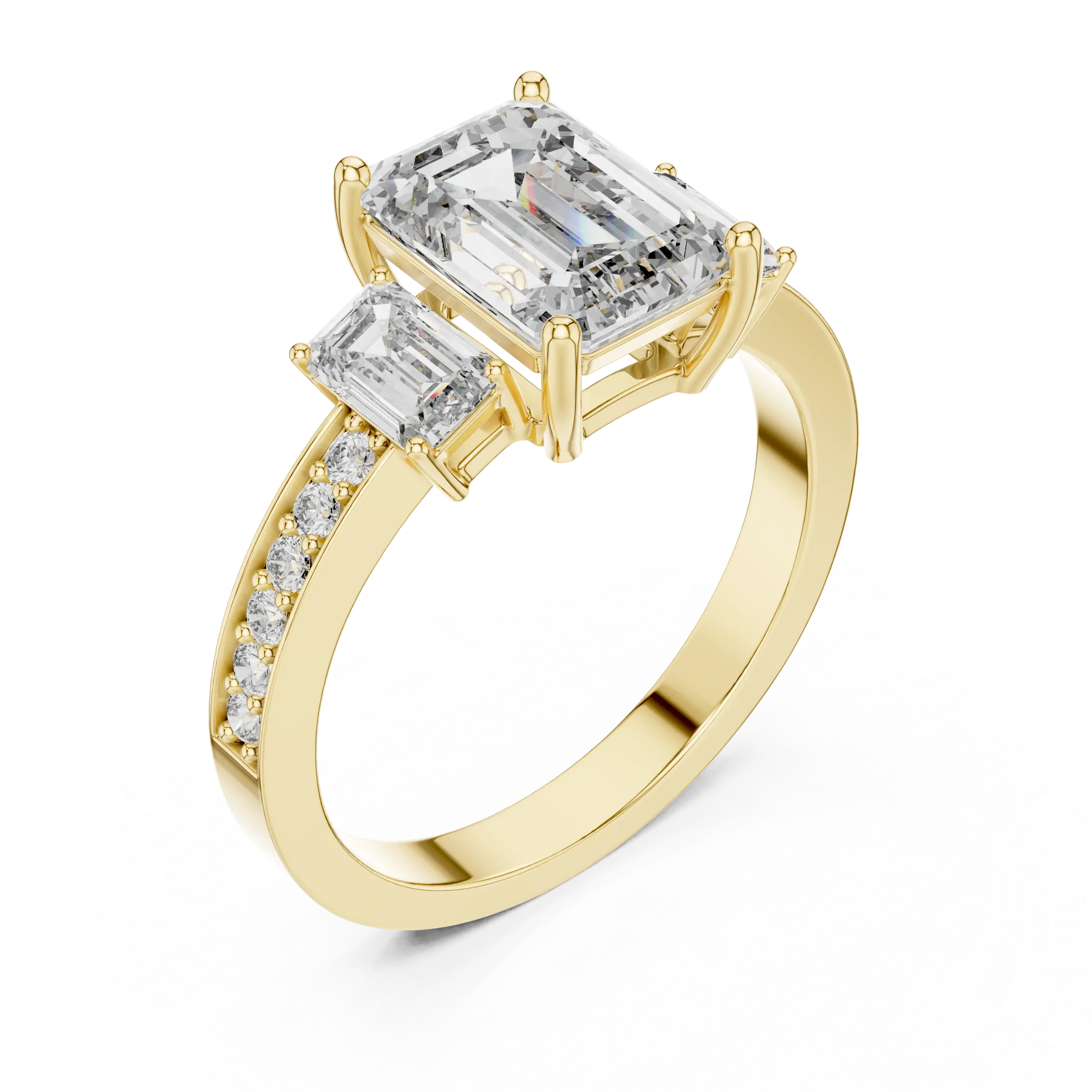 MJR014 - Art Deco Pavé Band Trio Statement Ring
