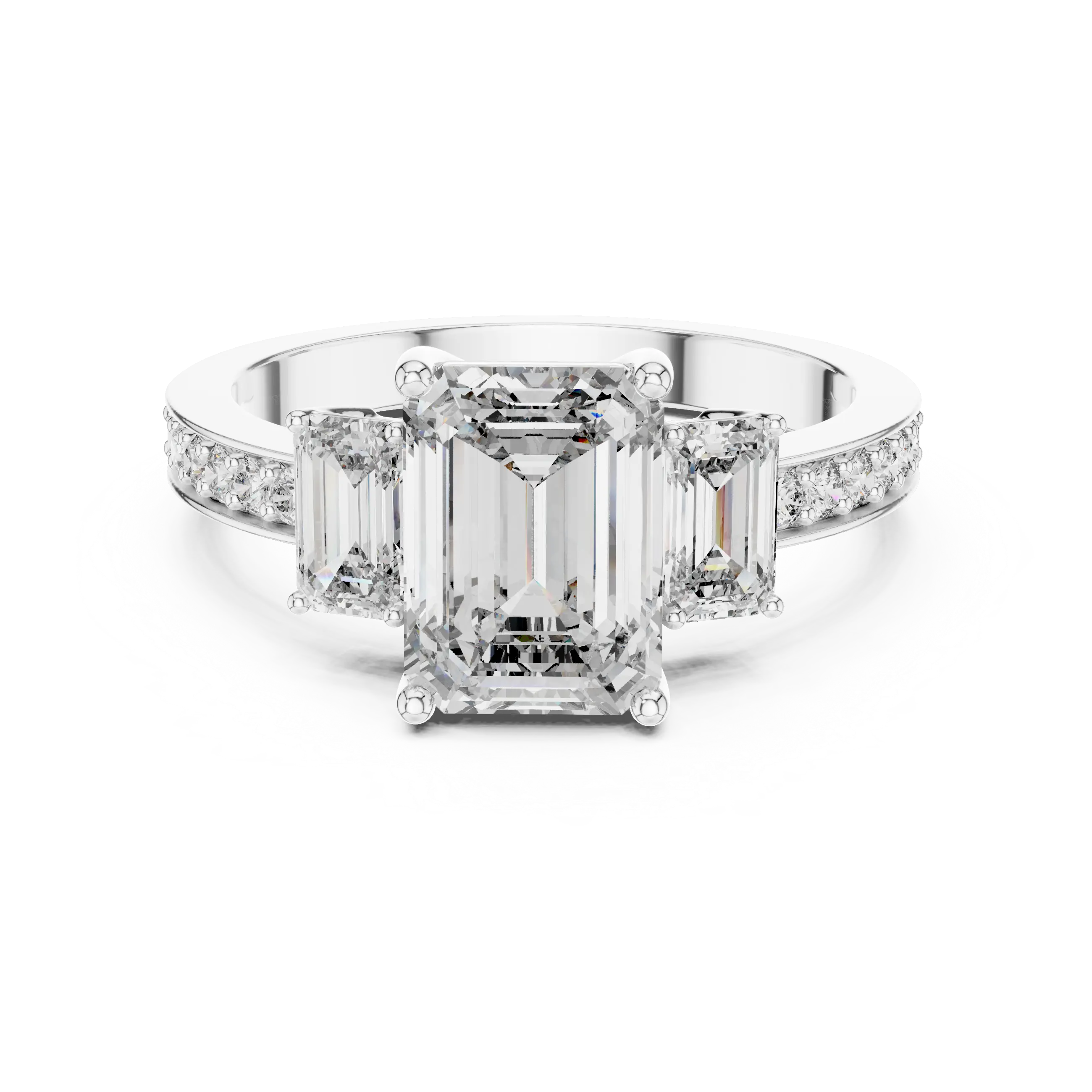 MJR014 - Art Deco Pavé Band Trio Statement Ring