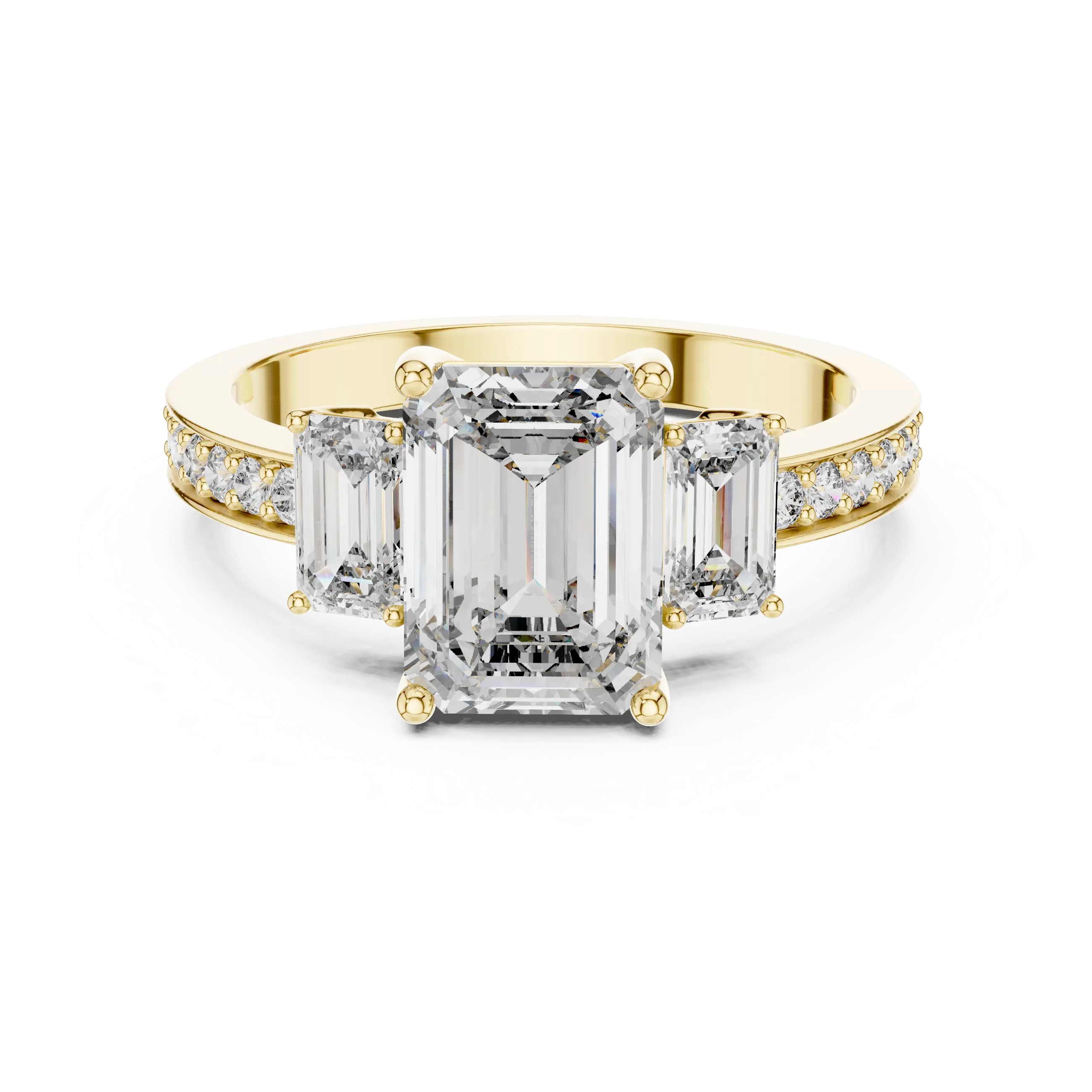 MJR014 - Art Deco Pavé Band Trio Statement Ring