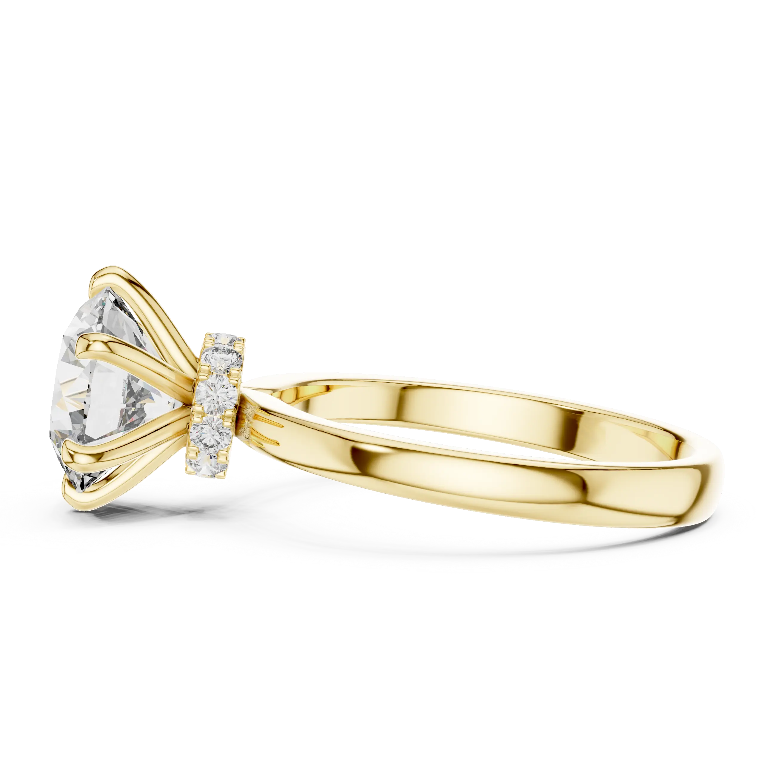 MJR017 - Round Brilliant Hidden Halo Solitaire Ring