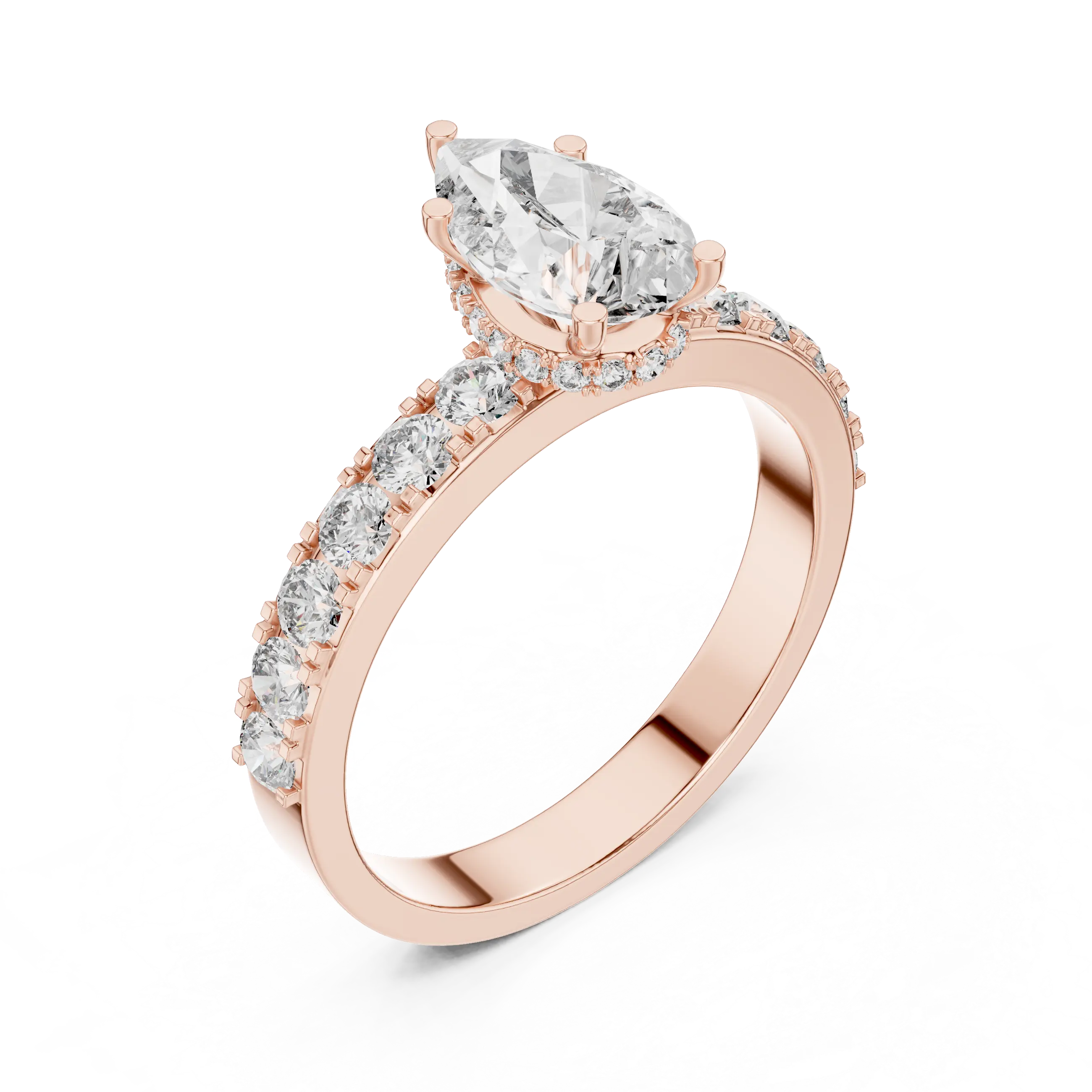 MJR018 - Teardrop French Set Accent Statement Ring