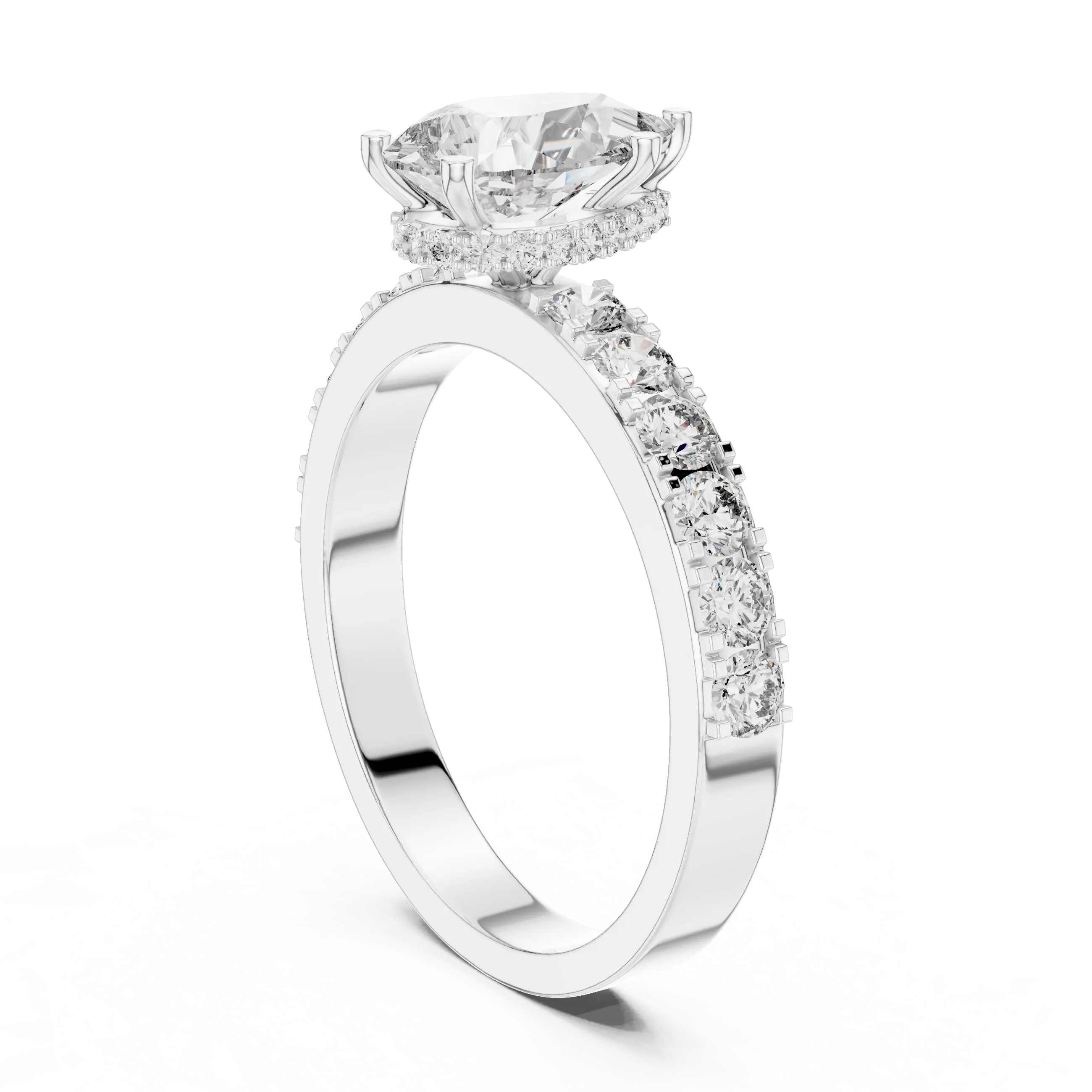 MJR018 - Teardrop French Set Accent Statement Ring