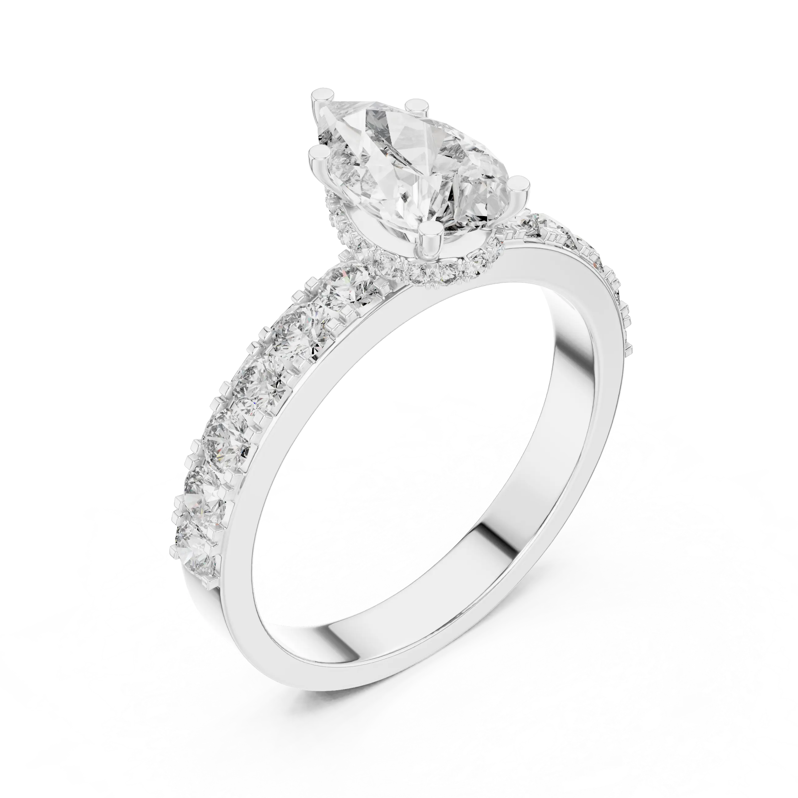 MJR018 - Teardrop French Set Accent Statement Ring