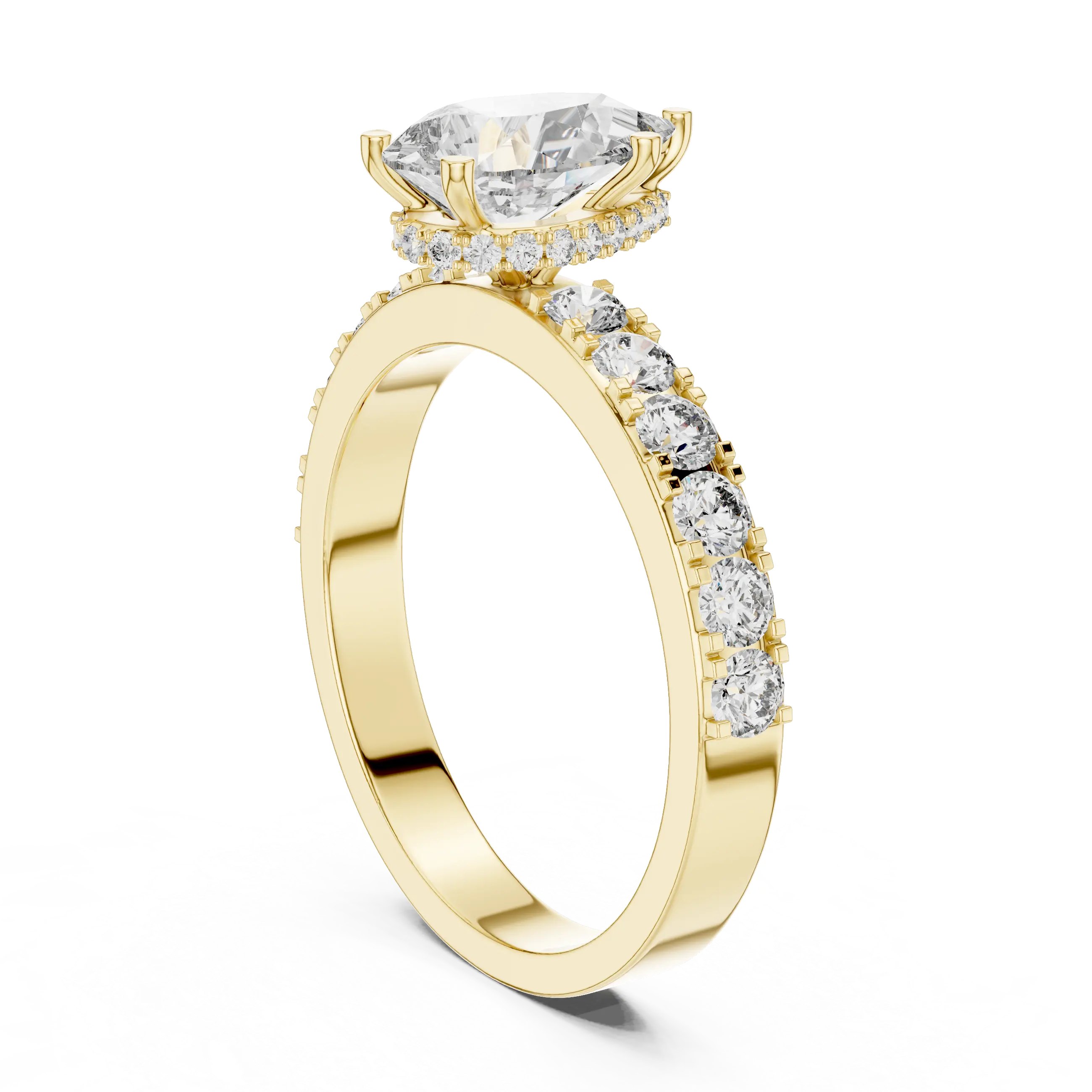 MJR018 - Teardrop French Set Accent Statement Ring