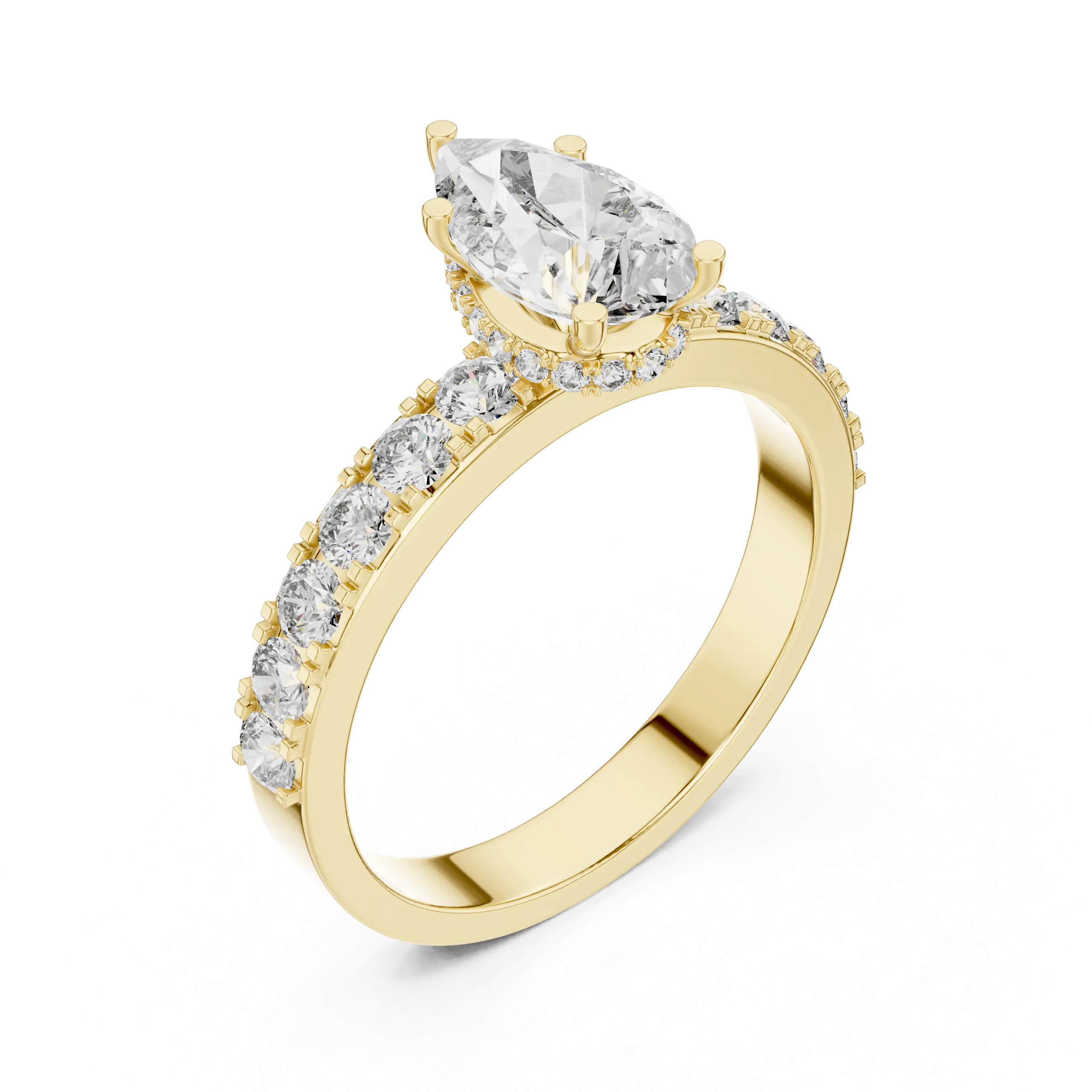 MJR018 - Teardrop French Set Accent Statement Ring