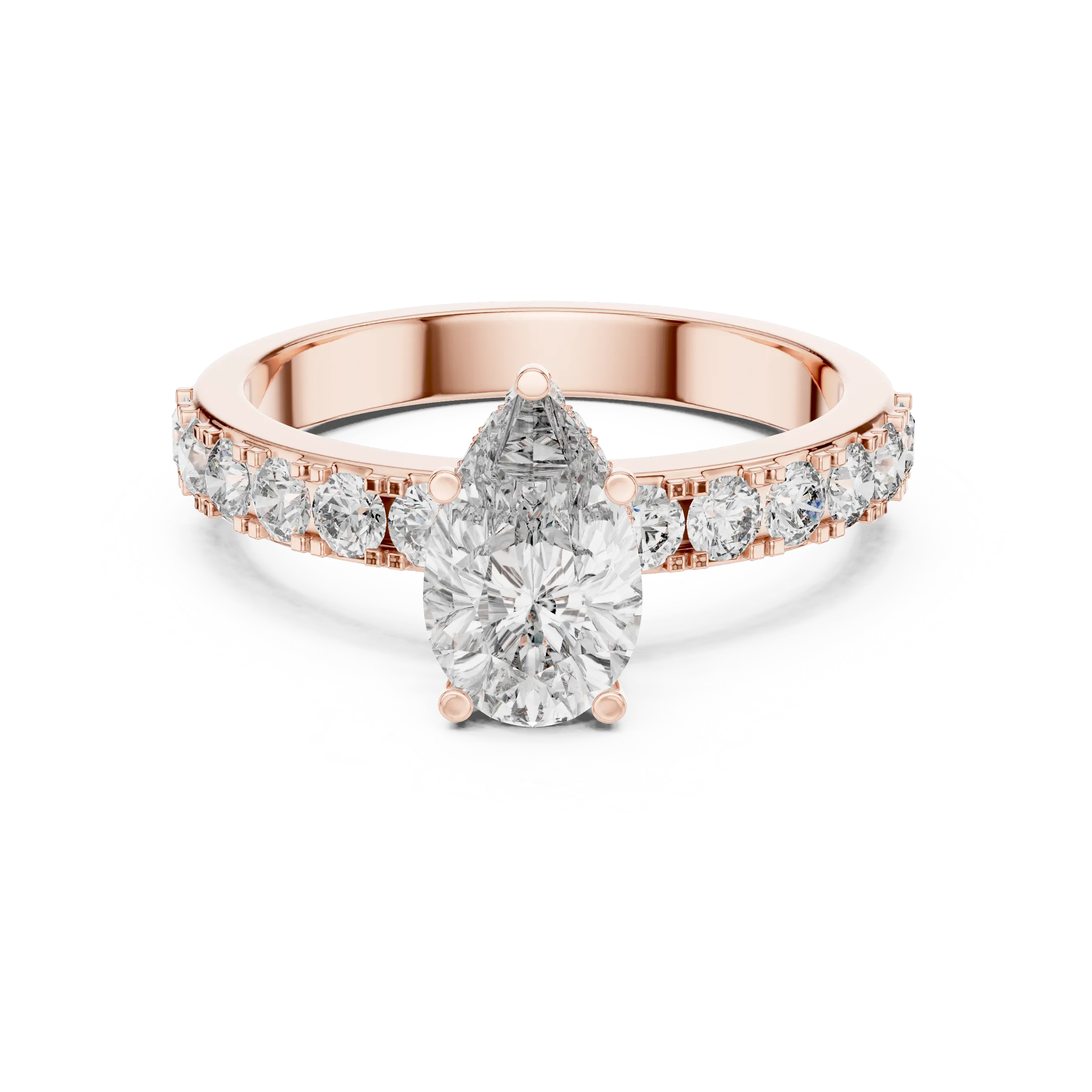 MJR018 - Teardrop French Set Accent Statement Ring
