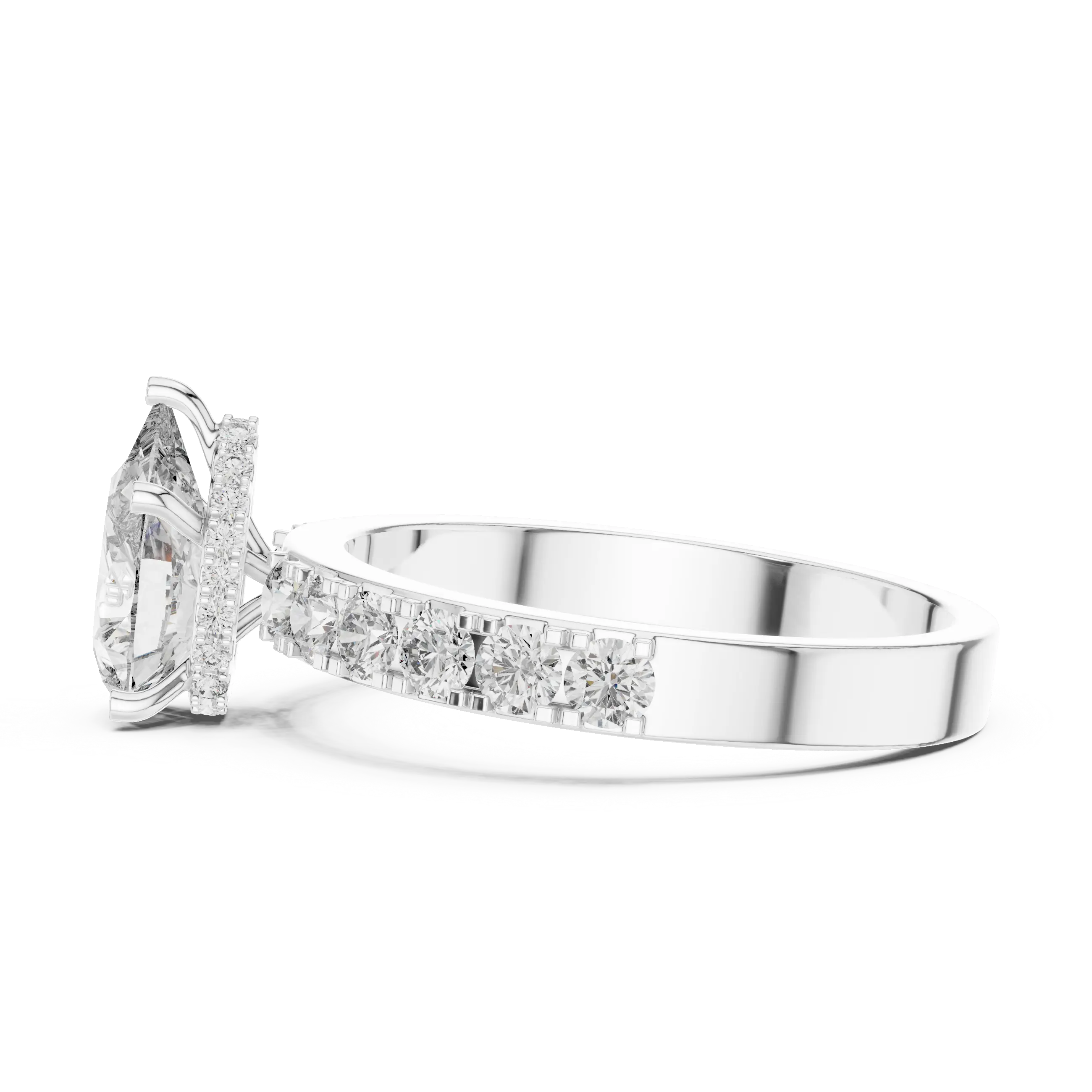 MJR018 - Teardrop French Set Accent Statement Ring