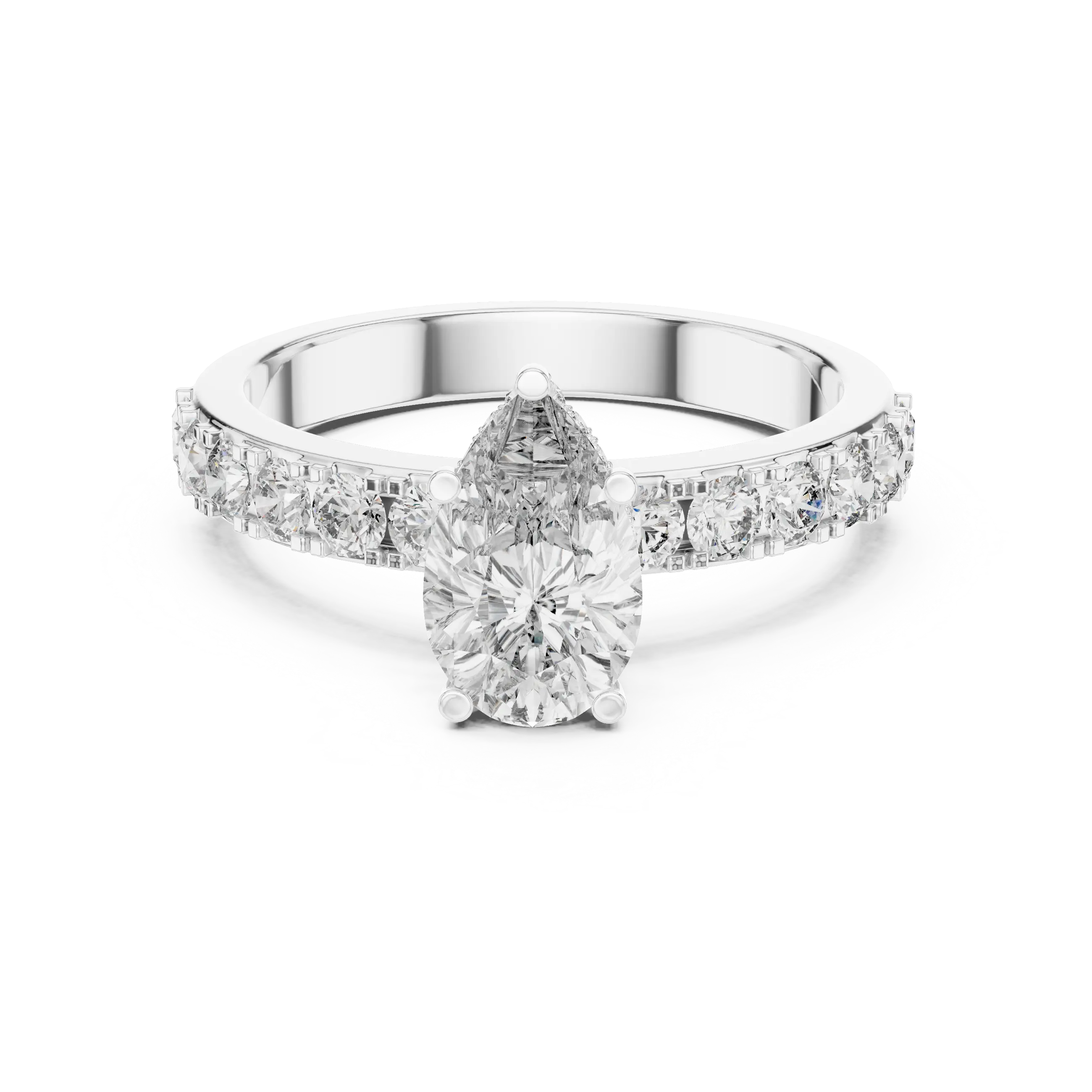 MJR018 - Teardrop French Set Accent Statement Ring