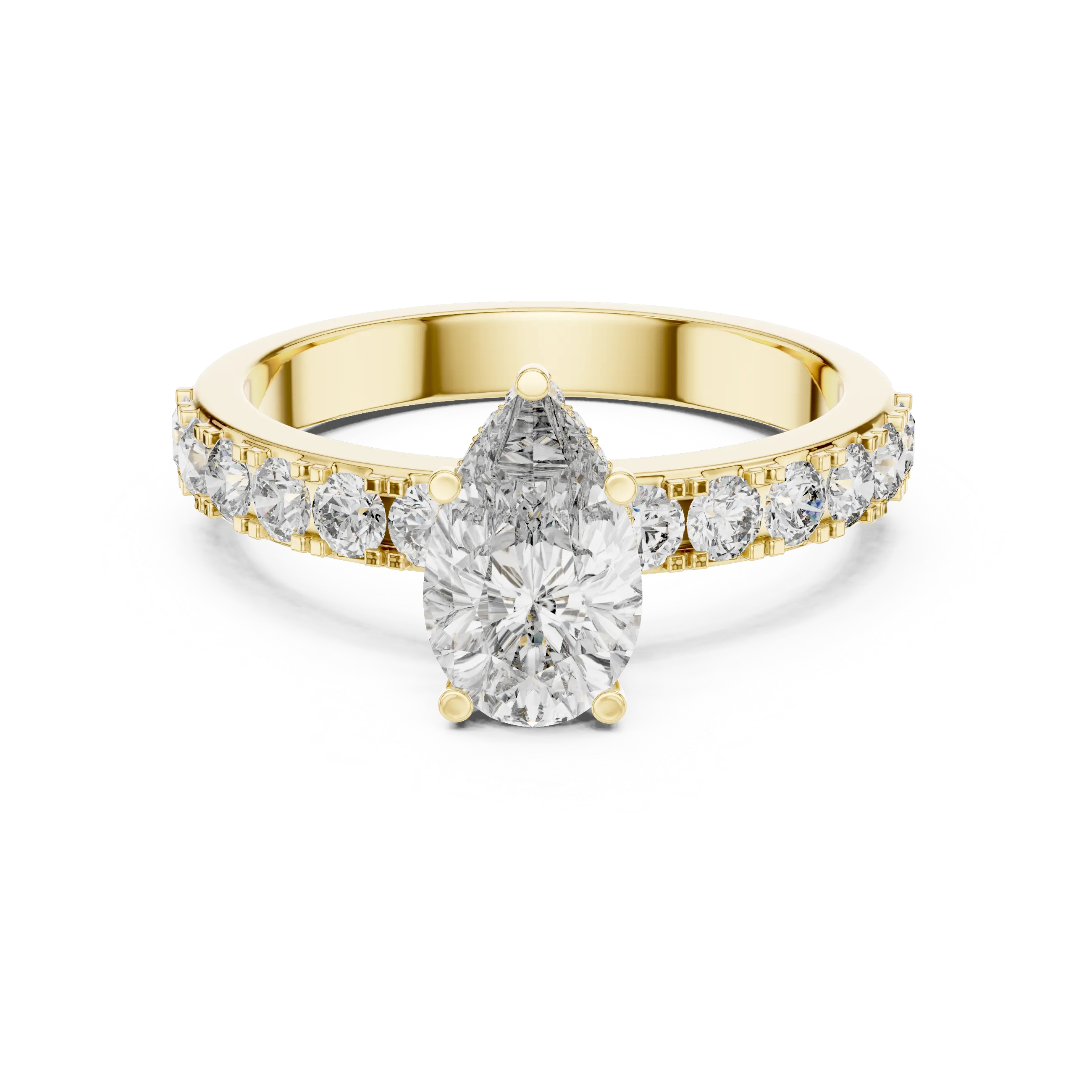MJR018 - Teardrop French Set Accent Statement Ring
