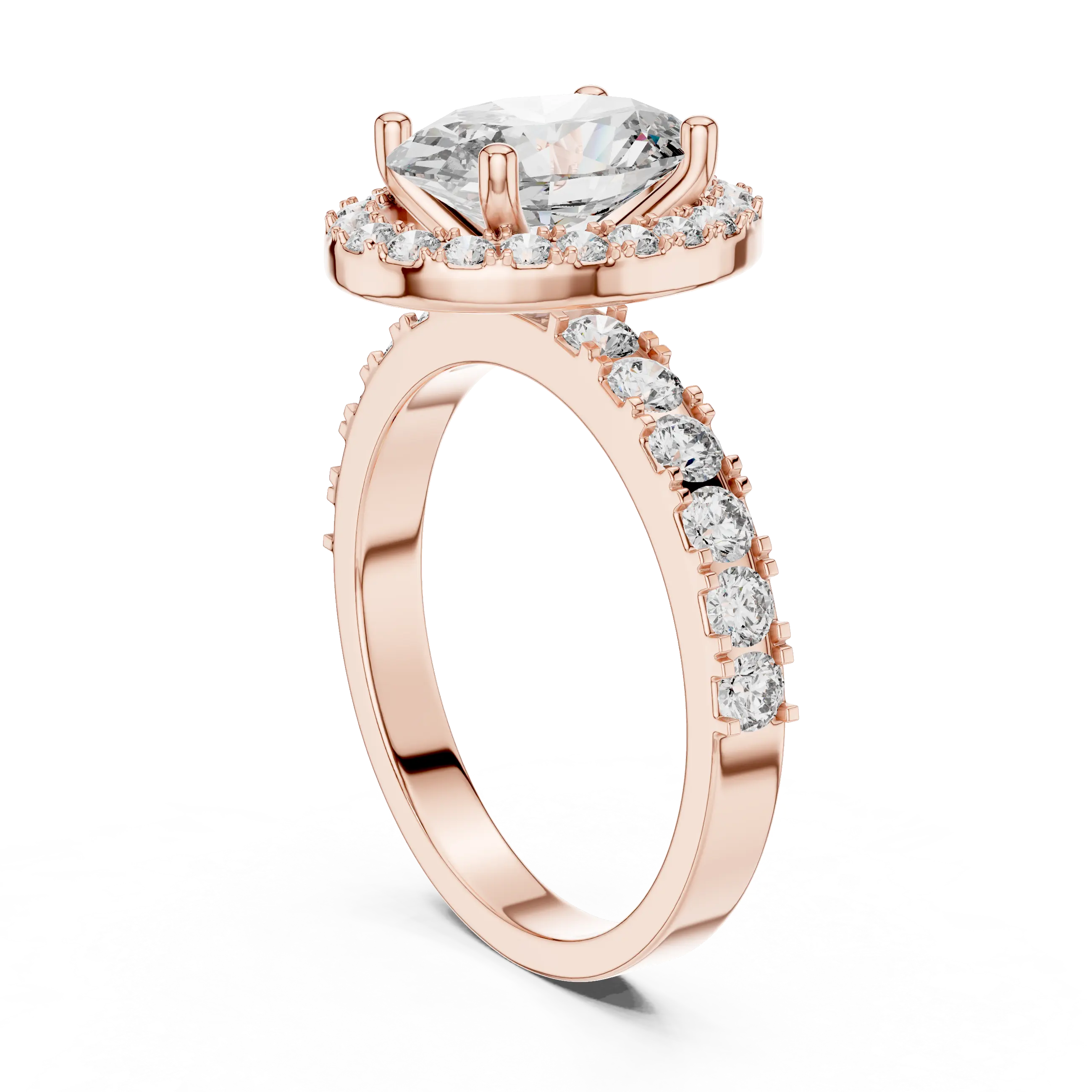 MJR019 - Oval Cut Halo Engagement Ring